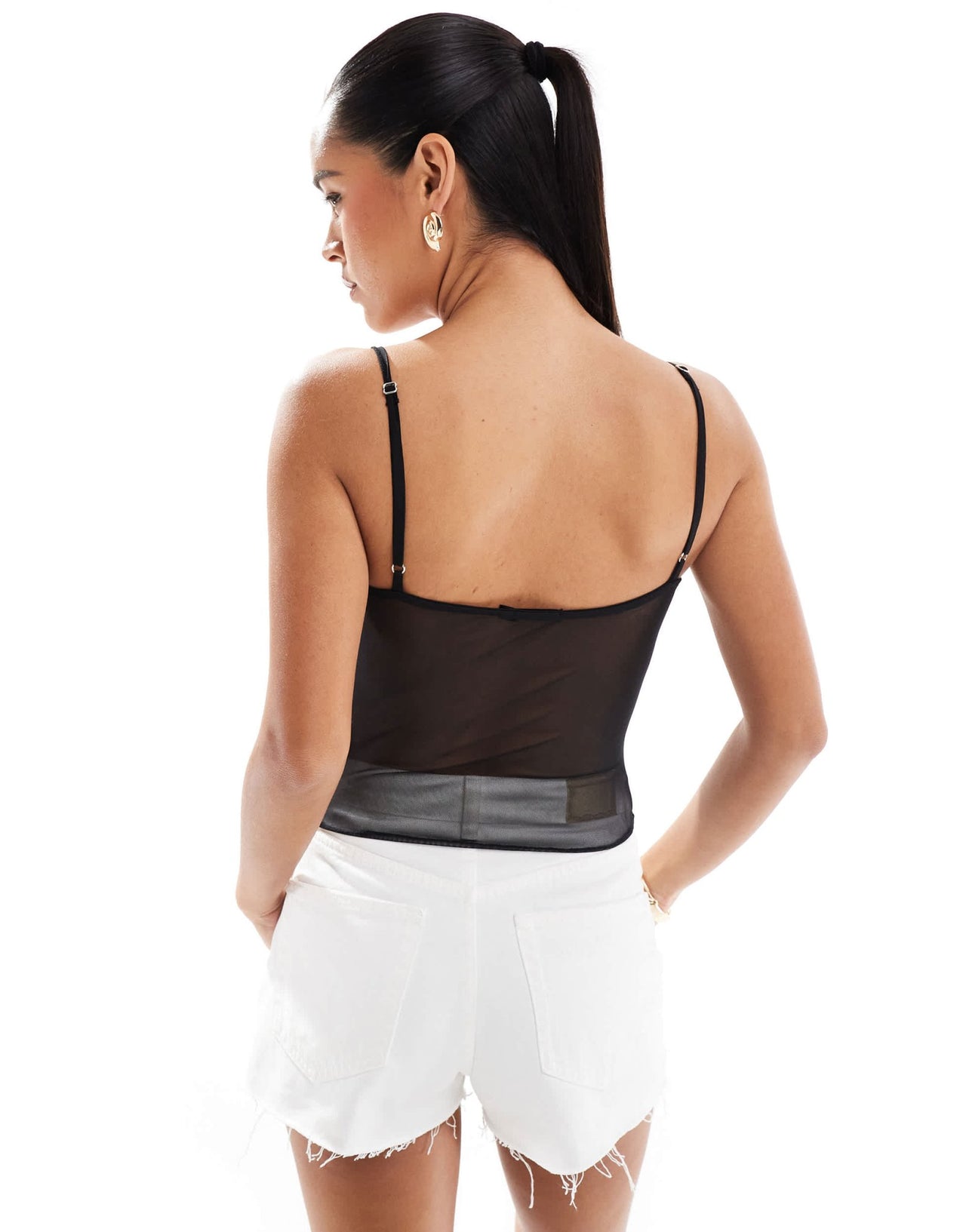 Stradivarius frill v neck top in black - ASOS Sample Sale EU Store