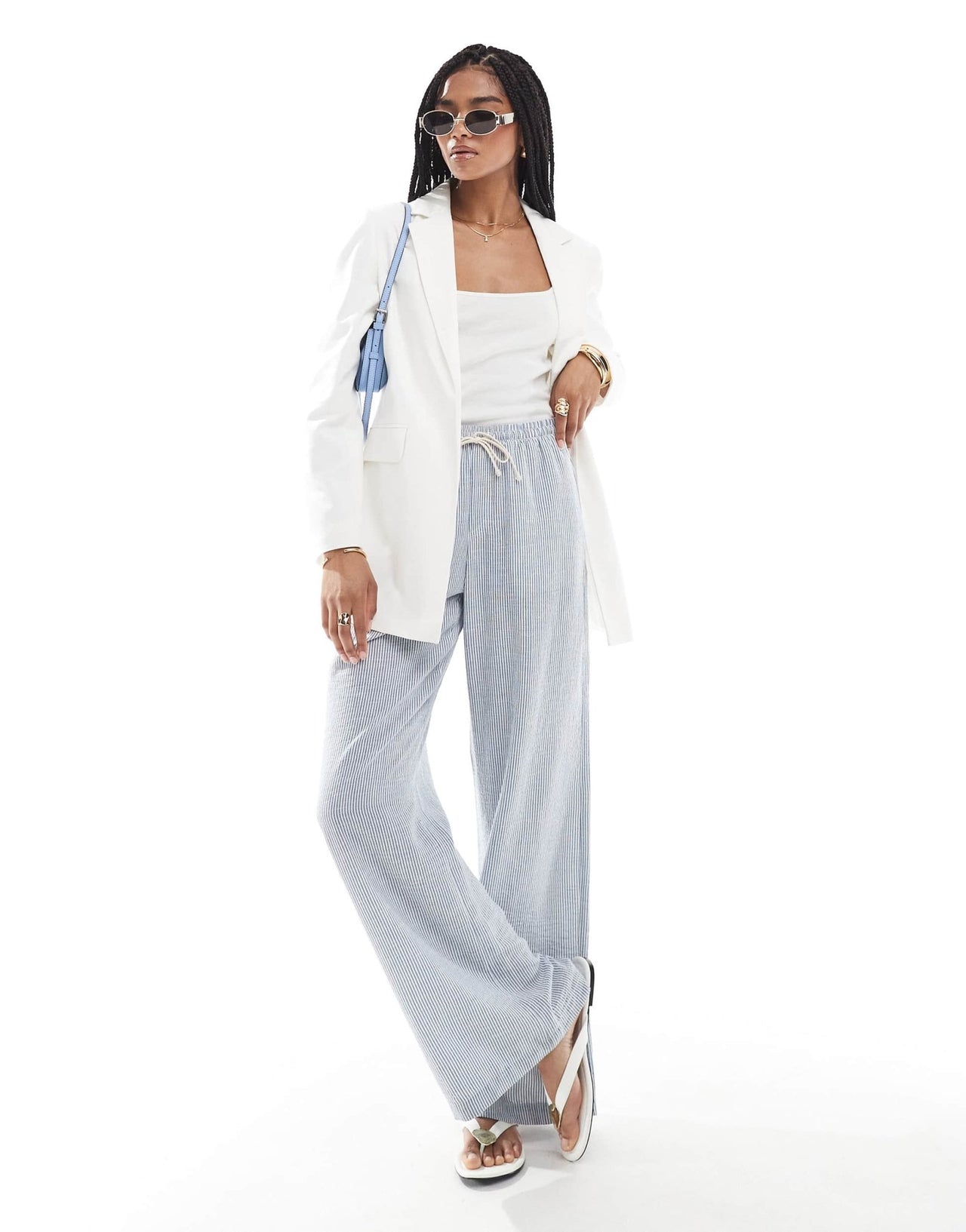Stradivarius oversized tailored blazer in white - ASOS Sample Sale EU Store