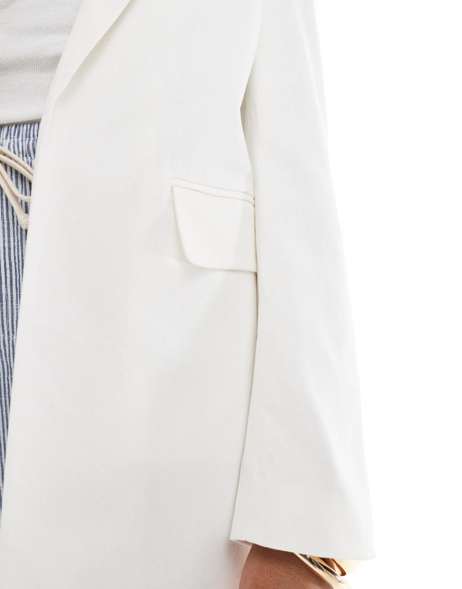 Stradivarius oversized tailored blazer in white - ASOS Sample Sale EU Store