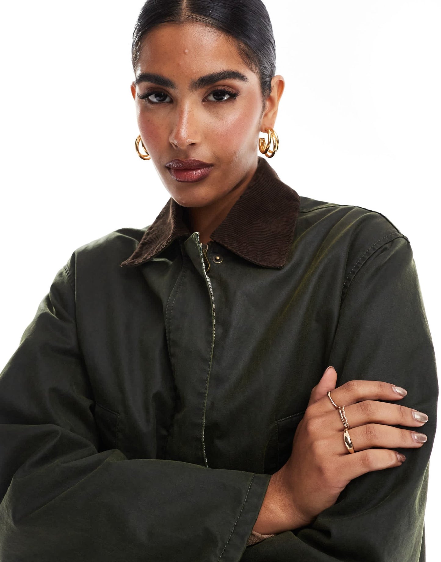 Stradivarius quilted barn jacket in khaki - ASOS Sample Sale EU Store