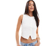 Top sans manches boutonné Stradivarius en blanc