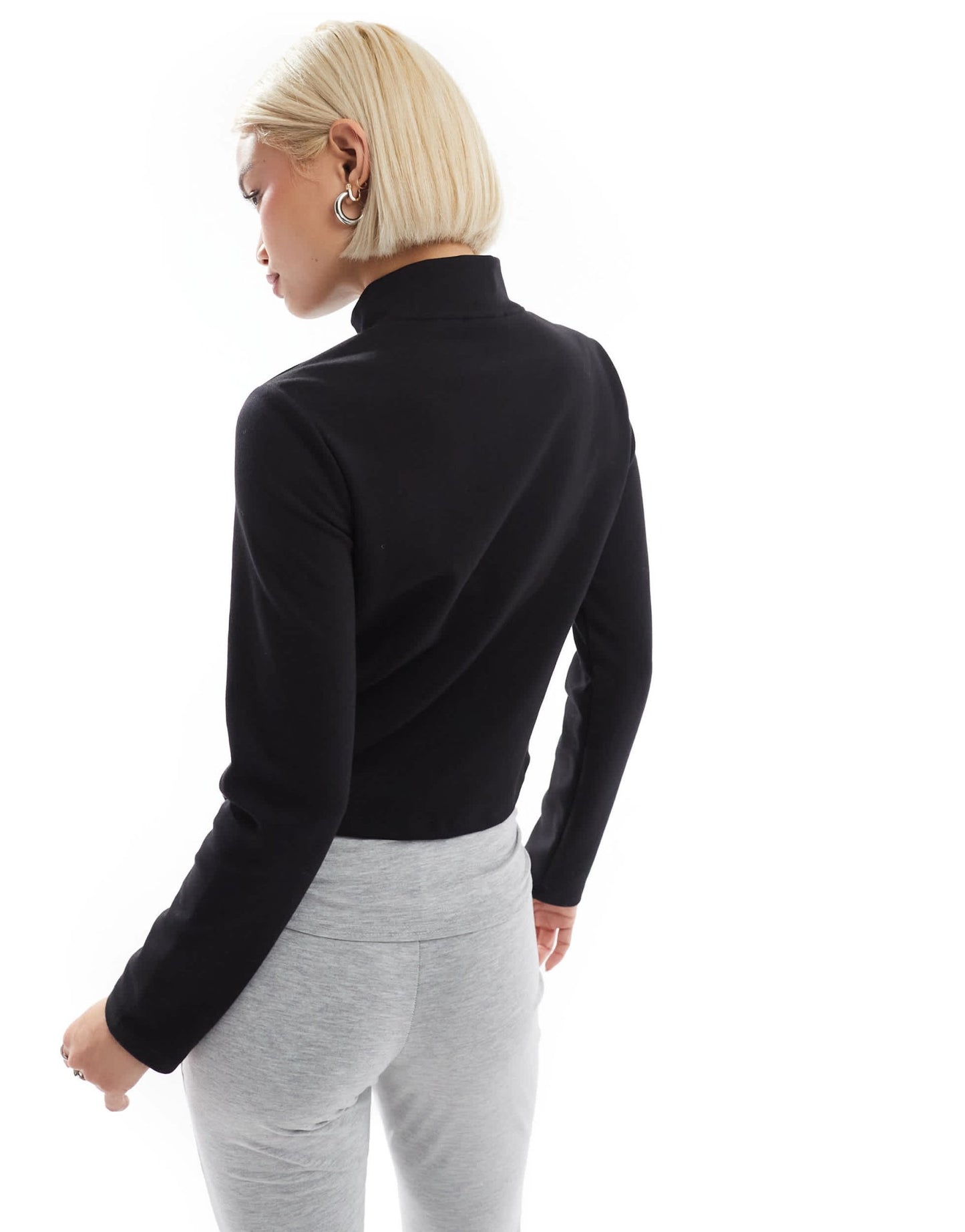 Stradivarius soft touch zip through track jacket in black - ASOS Sample Sale EU Store