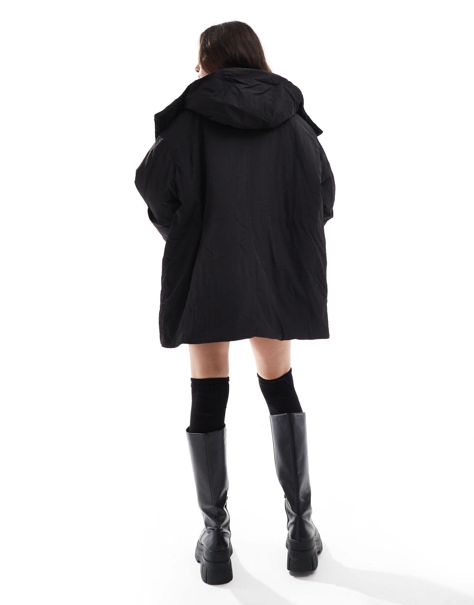 Stradivarius STR multi pocket puffer jacket in black - ASOS Sample Sale EU Store
