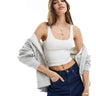 Stradivarius STR polyamide tank top in white