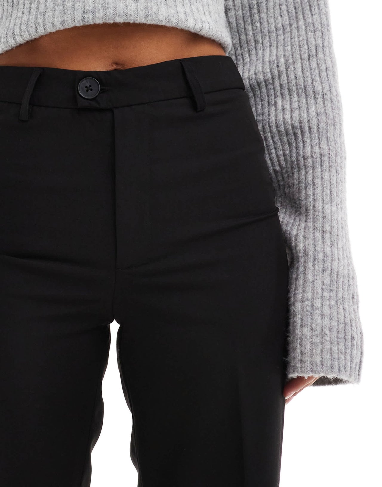 Stradivarius tailored straight slim leg trouser in black - ASOS Sample Sale EU Store