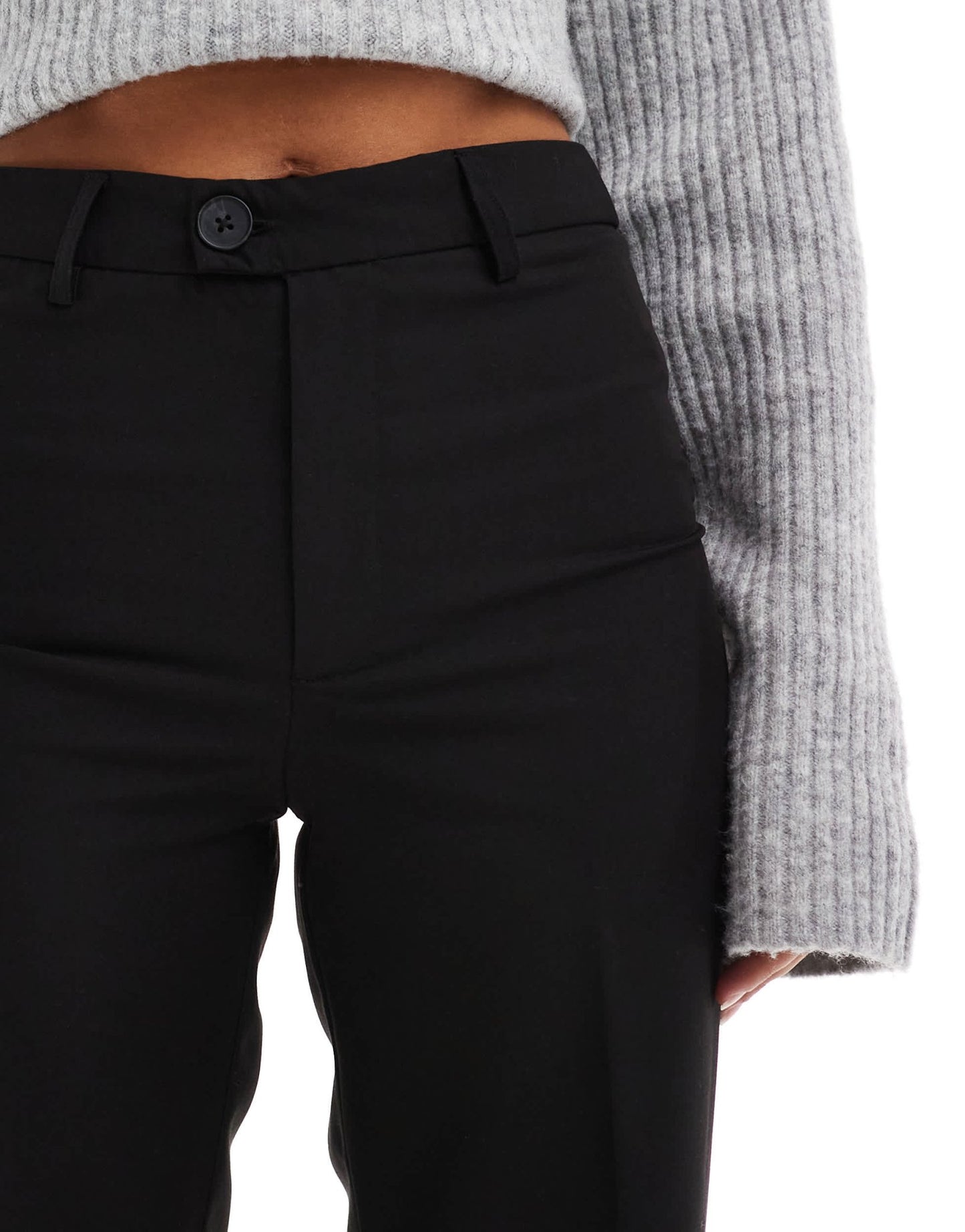 Stradivarius tailored straight slim leg trouser in black - ASOS Sample Sale EU Store