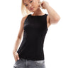 Stradivarius tailored top in black