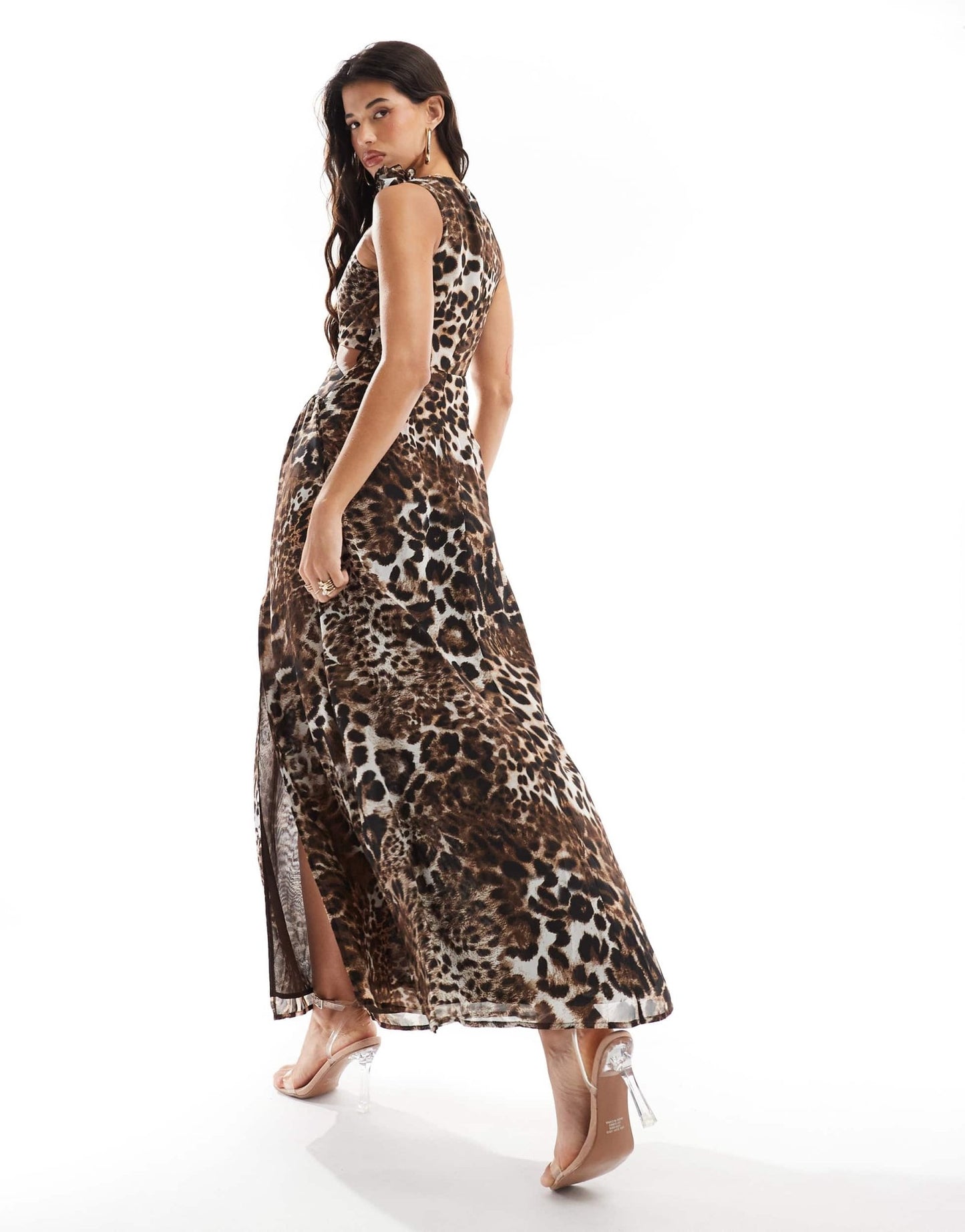 Style Cheat corsage shoulder maxi dress in leopard - ASOS Sample Sale EU Store