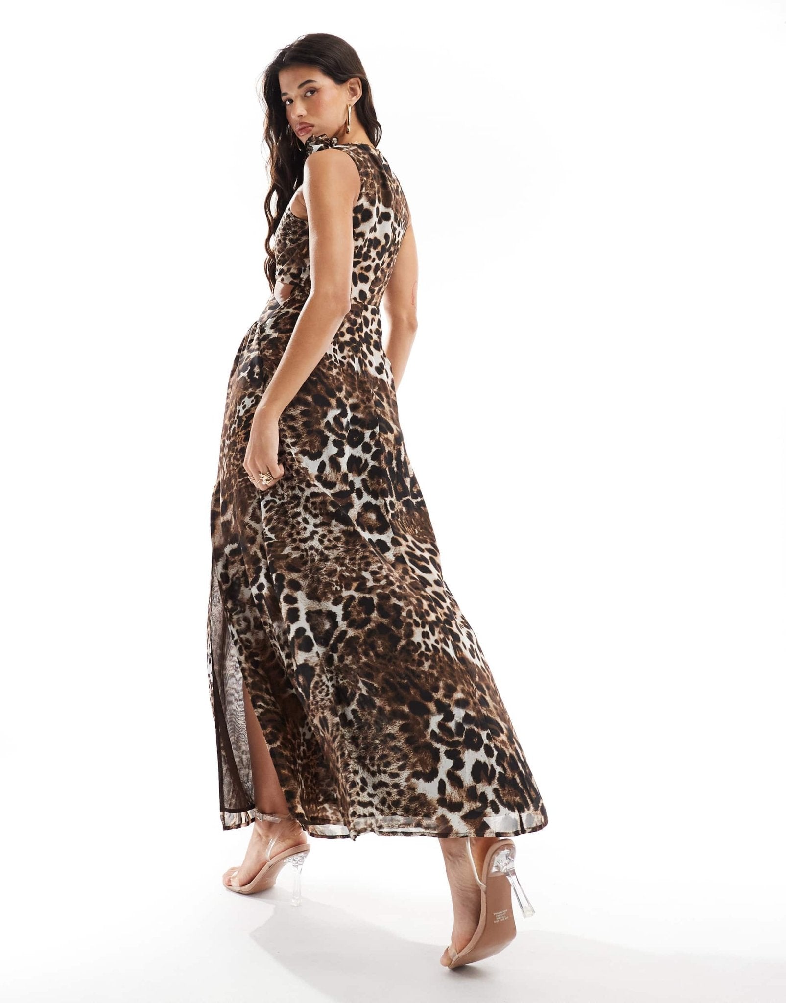 Style Cheat corsage shoulder maxi dress in leopard - ASOS Sample Sale EU Store