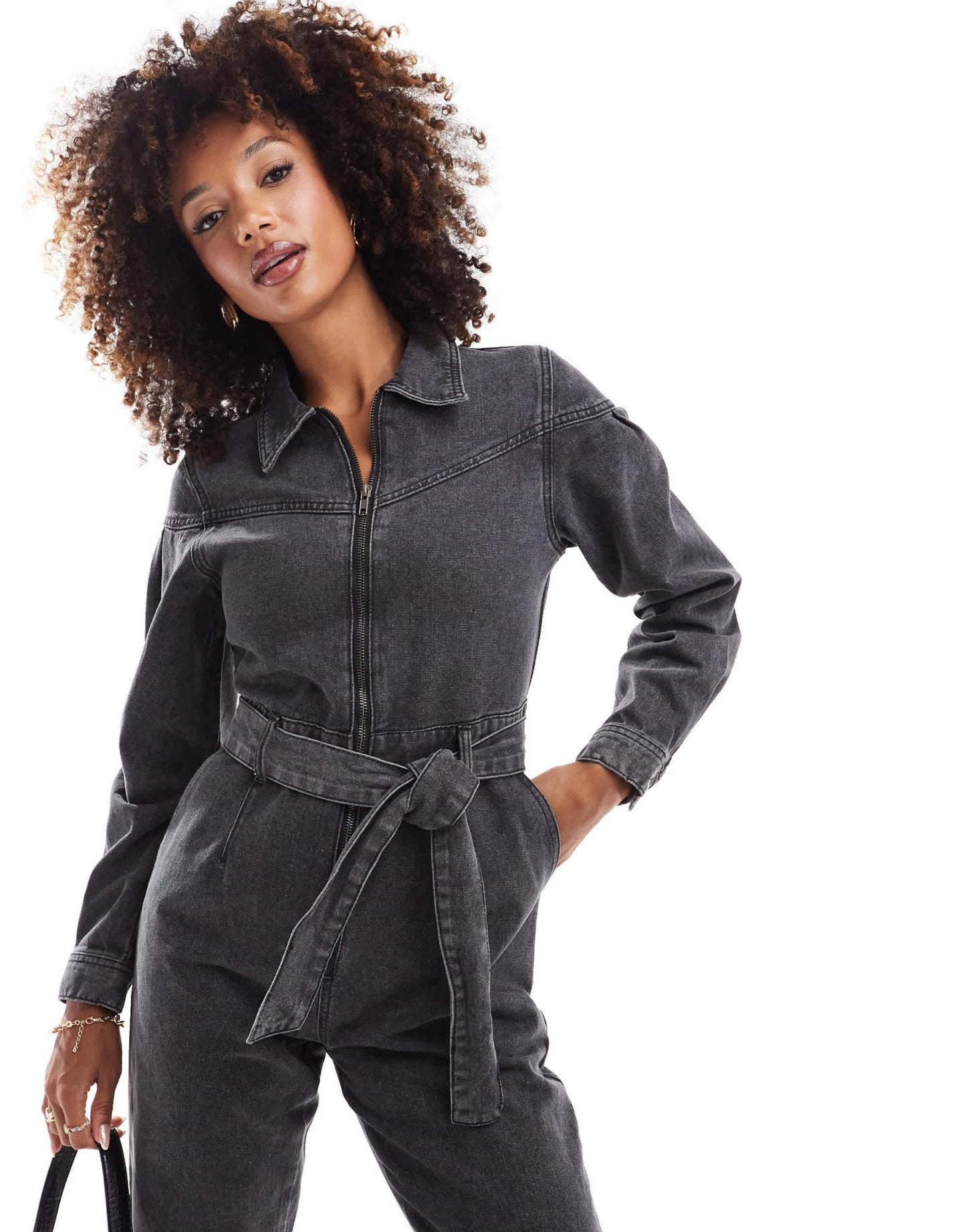 Style Cheat denim jumpsuit in washed black - ASOS Sample Sale EU Store