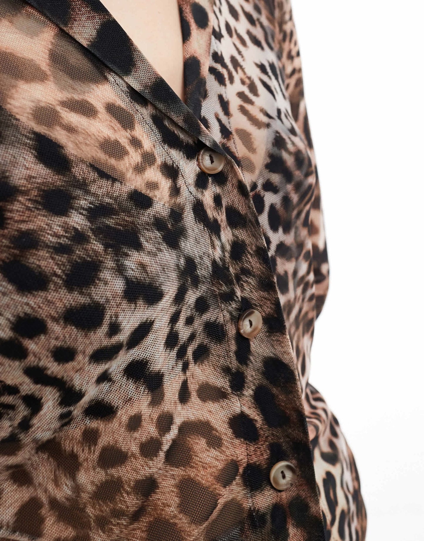 Style Cheat mesh long sleeve shirt in leopard - ASOS Sample Sale EU Store