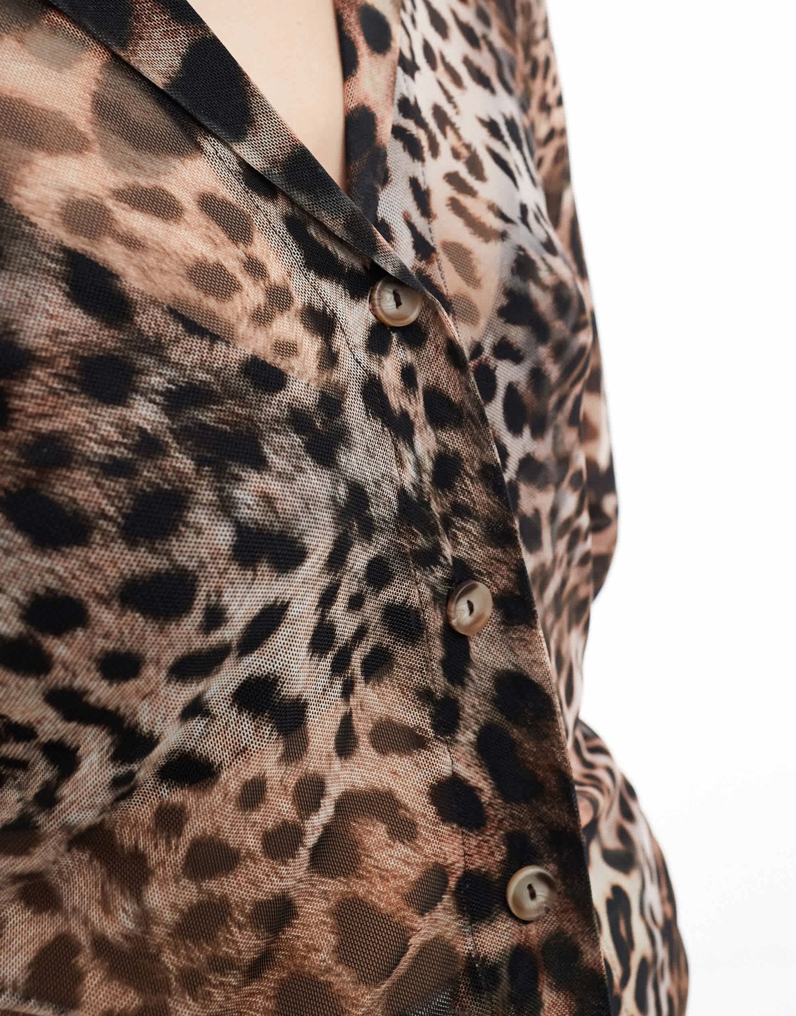 Style Cheat mesh long sleeve shirt in leopard - ASOS Sample Sale EU Store