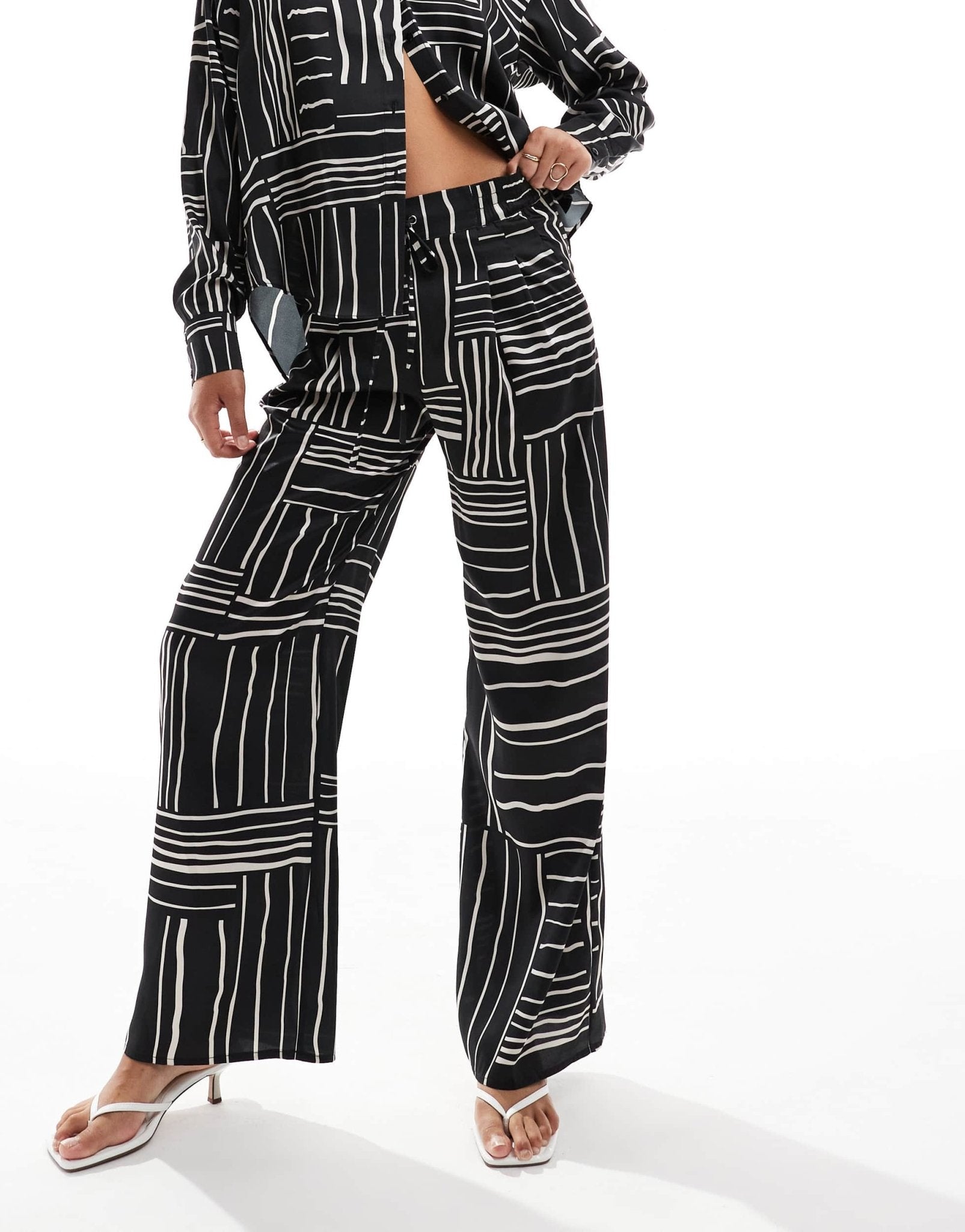 Style Cheat wide leg trousers in mono print co - ord - ASOS Sample Sale EU Store