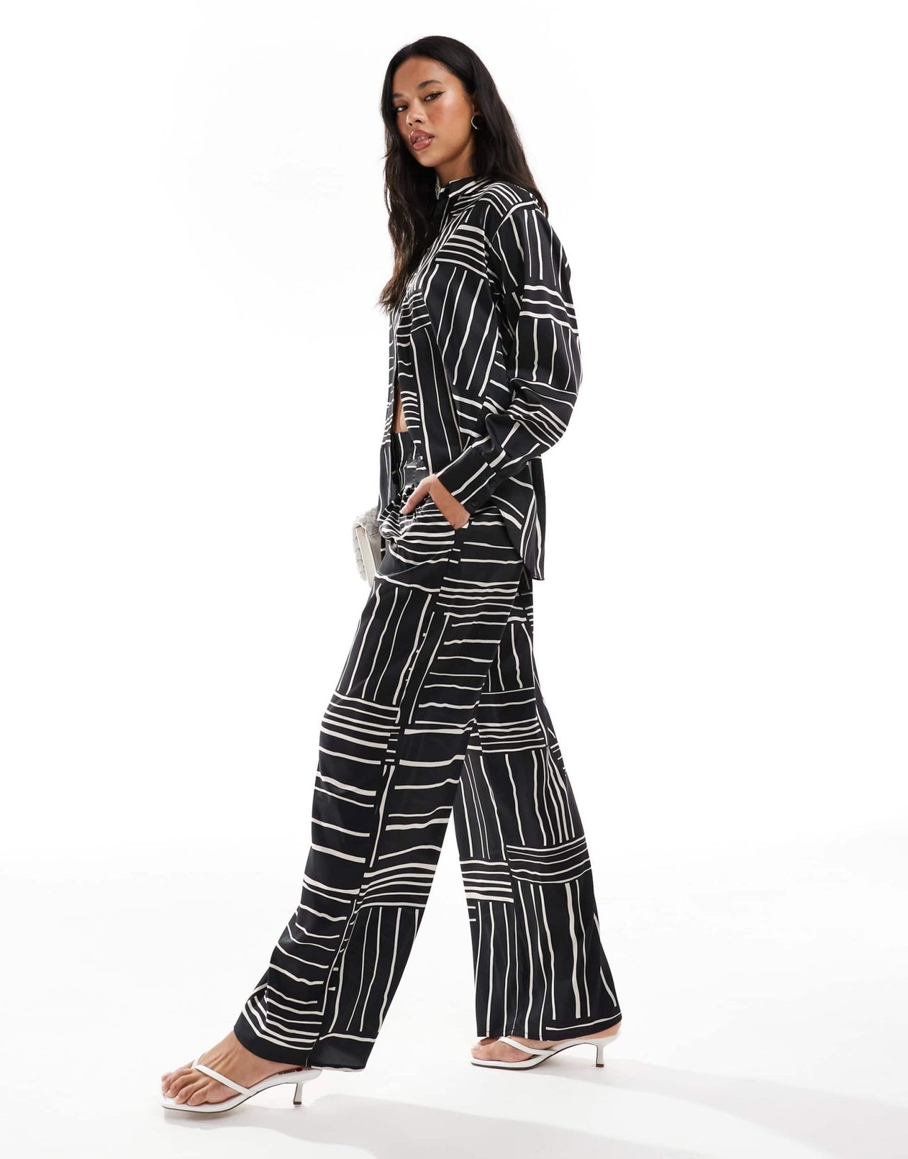 Style Cheat wide leg trousers in mono print co - ord - ASOS Sample Sale EU Store