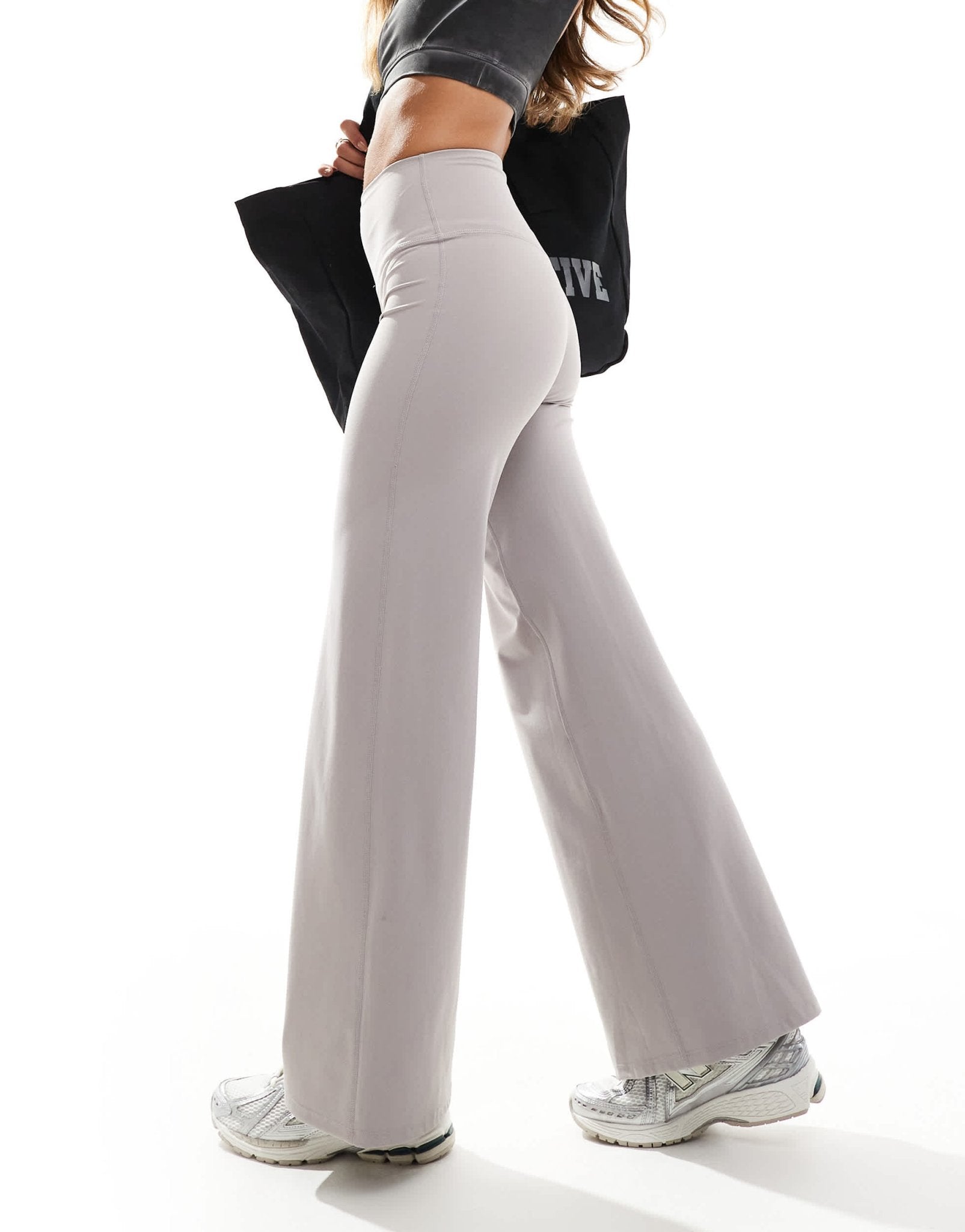 TALA Dayflex high waisted wide leg flared yoga pant in taupe - BROWN - ASOS Sample Sale EU Store