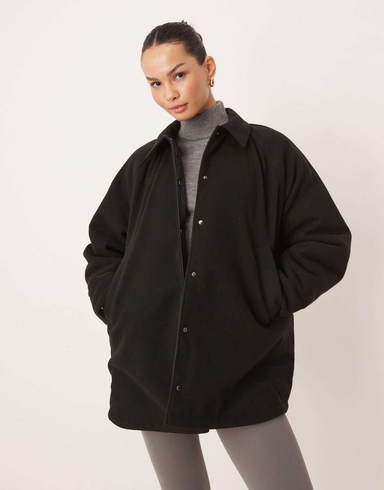 TALA oversized reversible fleece and quilted jacket in black - BLACK - ASOS Sample Sale EU Store