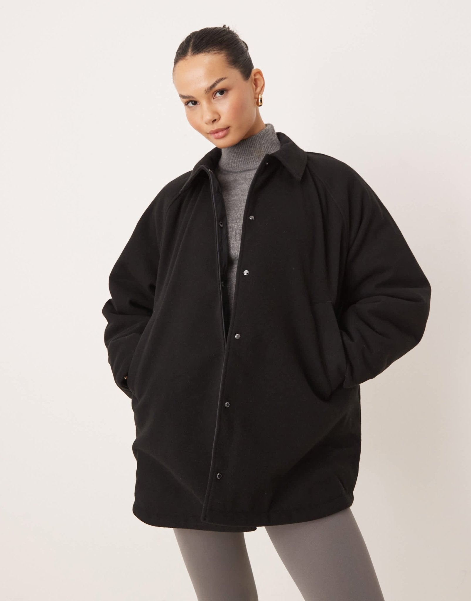 TALA oversized reversible fleece and quilted jacket in black - BLACK - ASOS Sample Sale EU Store