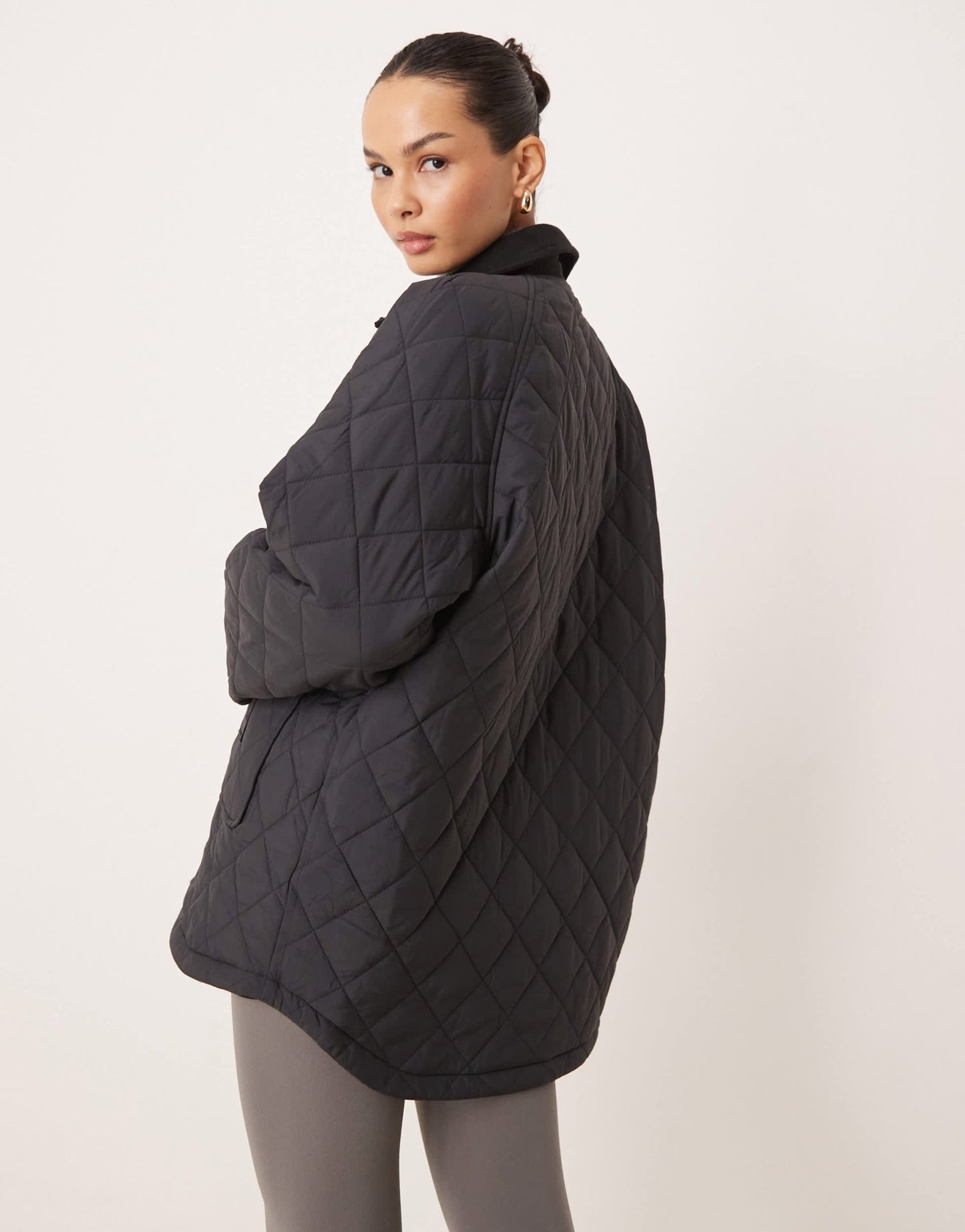 TALA oversized reversible fleece and quilted jacket in black - BLACK - ASOS Sample Sale EU Store