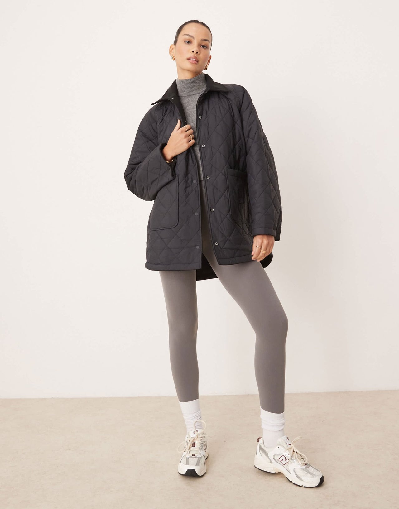 TALA oversized reversible fleece and quilted jacket in black - BLACK - ASOS Sample Sale EU Store