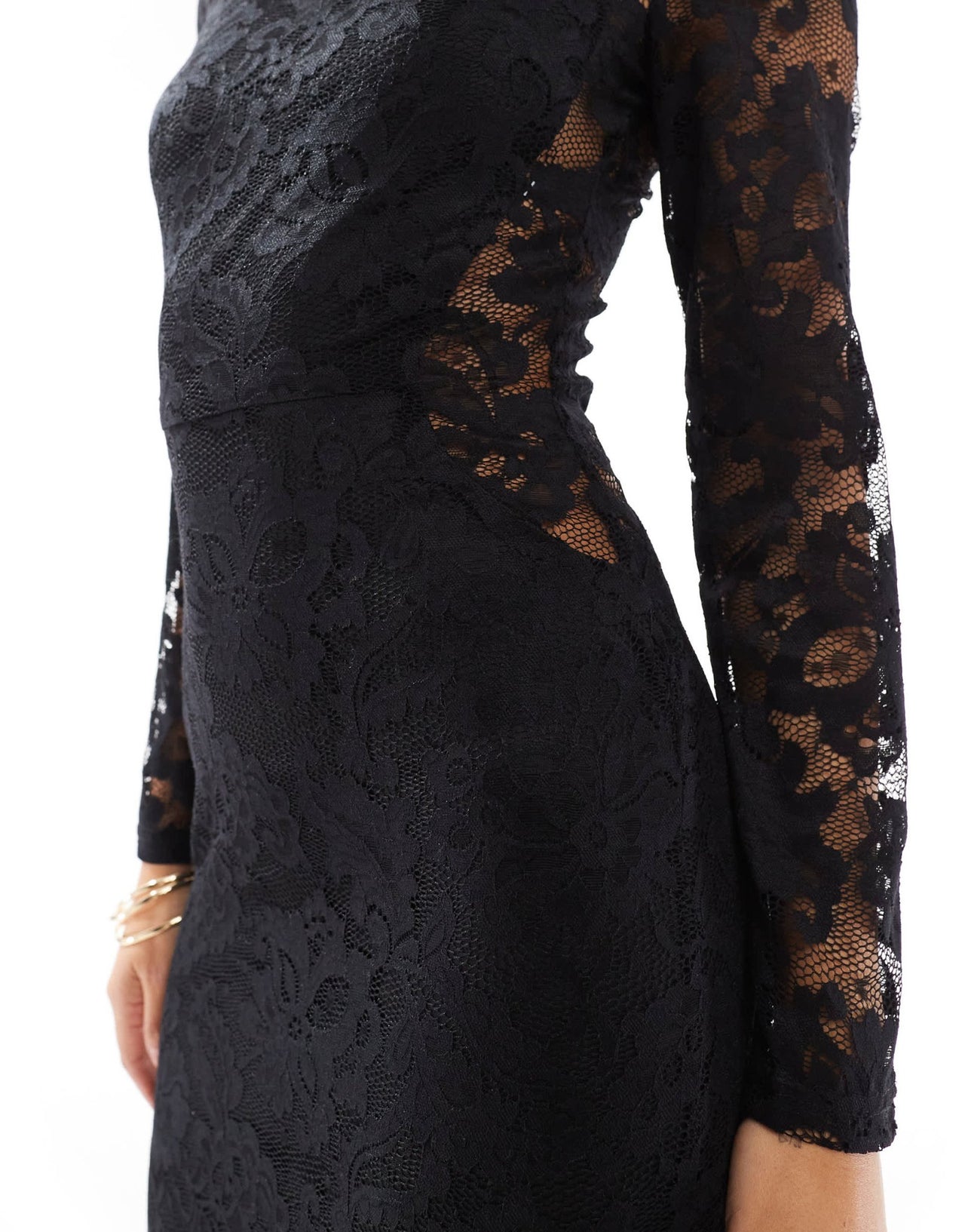 TFNC long sleeve lace maxi dress in black - ASOS Sample Sale EU Store