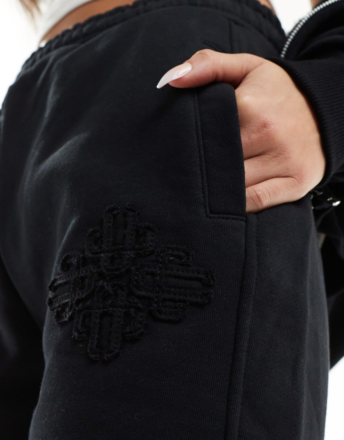 The Couture Club co - ord emblem raw edge shorts in black - ASOS Sample Sale EU Store