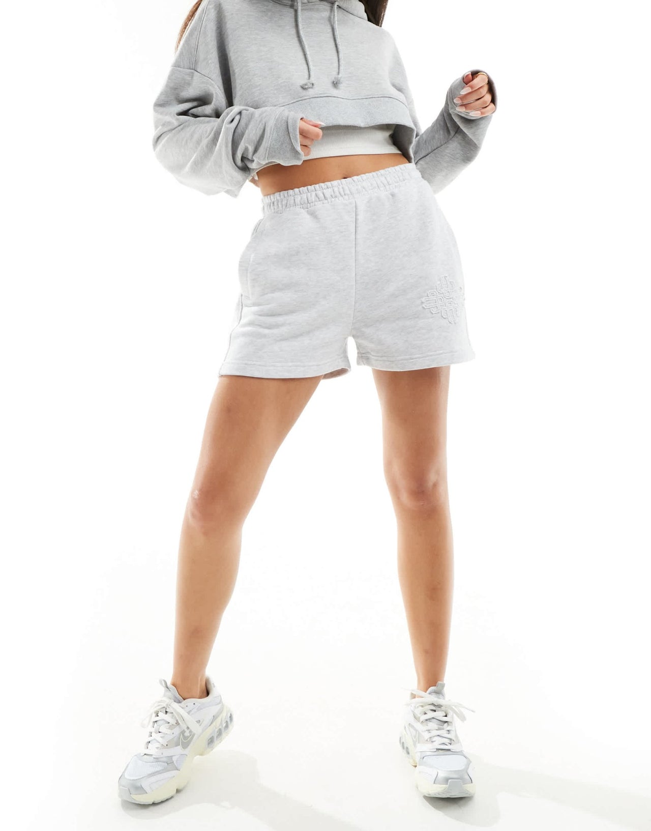 The Couture Club co - ord emblem raw edge shorts in grey - ASOS Sample Sale EU Store