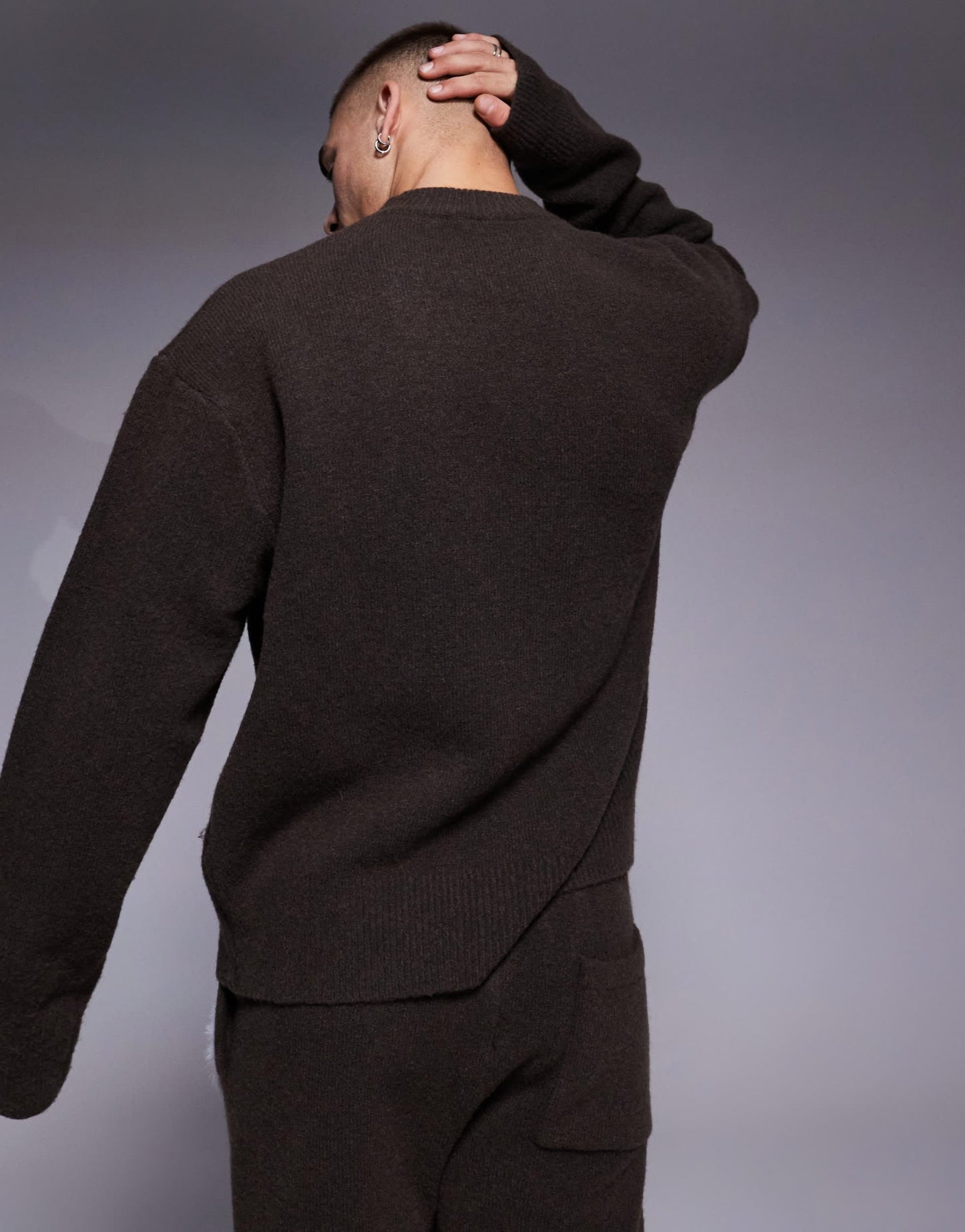 The Couture Club co - ord fluffy knit emblem jumper in brown - ASOS Sample Sale EU Store