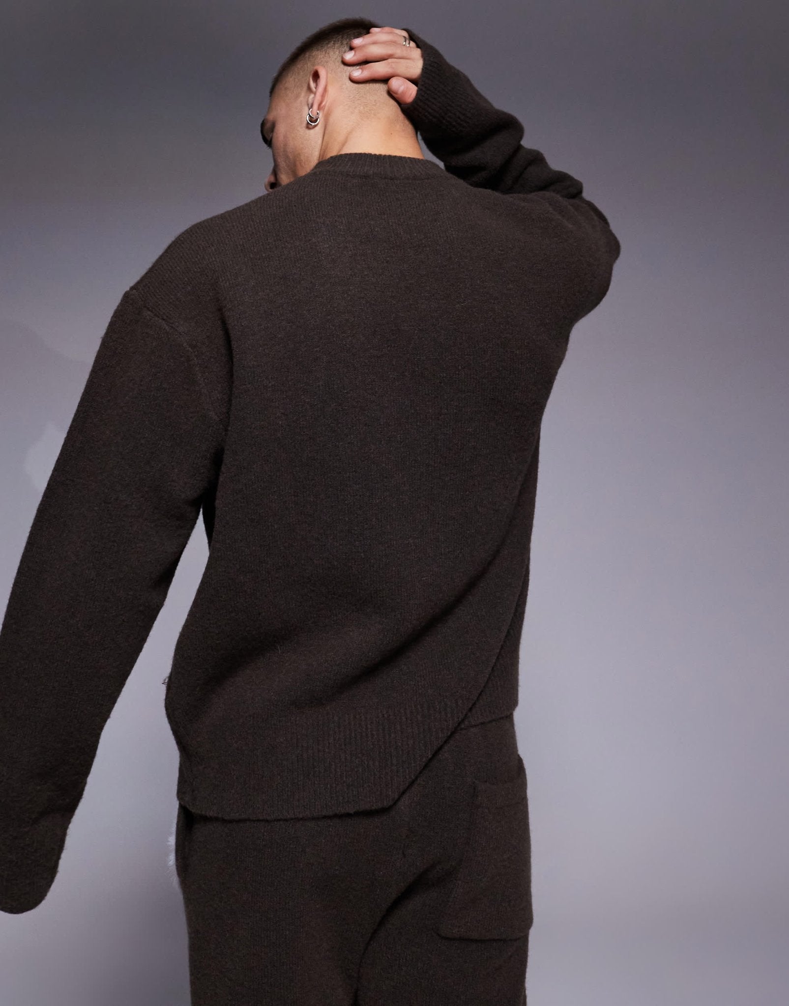 The Couture Club co - ord fluffy knit emblem jumper in brown - ASOS Sample Sale EU Store
