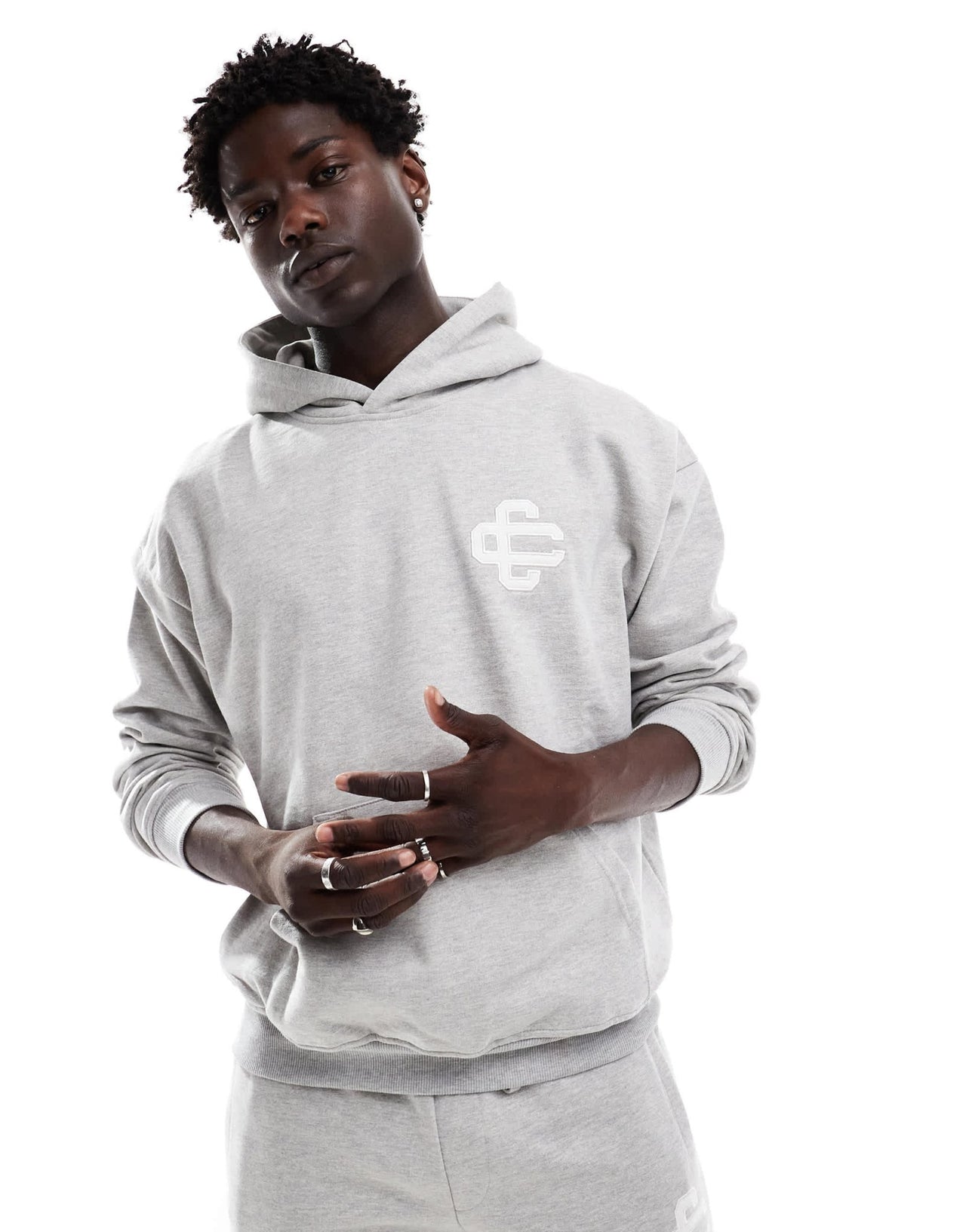 The Couture Club co - ord heavyweight emblem hoodie in grey - ASOS Sample Sale EU Store
