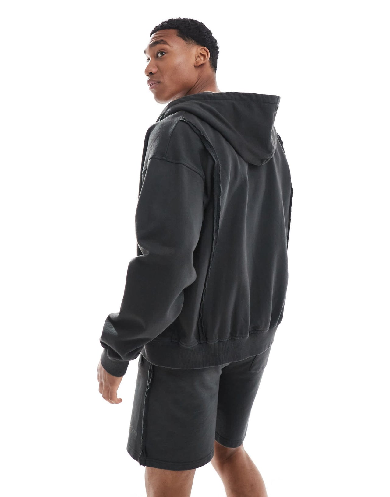 The Couture Club co - ord raw seam zip through hoodie in charcoal - ASOS Sample Sale EU Store