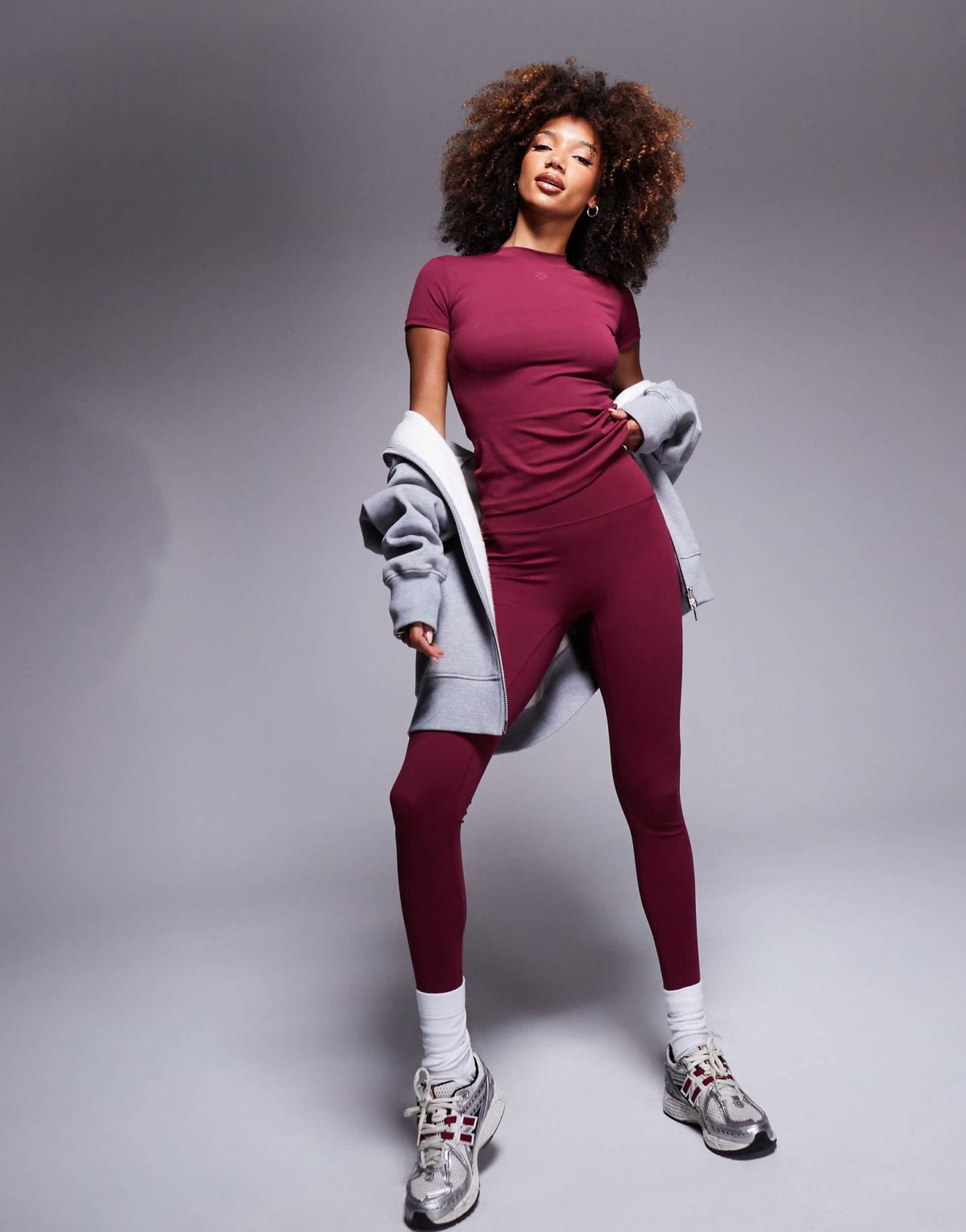 The Couture Club co - ord sculpting stretch emblem baby tee in burgundy - ASOS Sample Sale EU Store