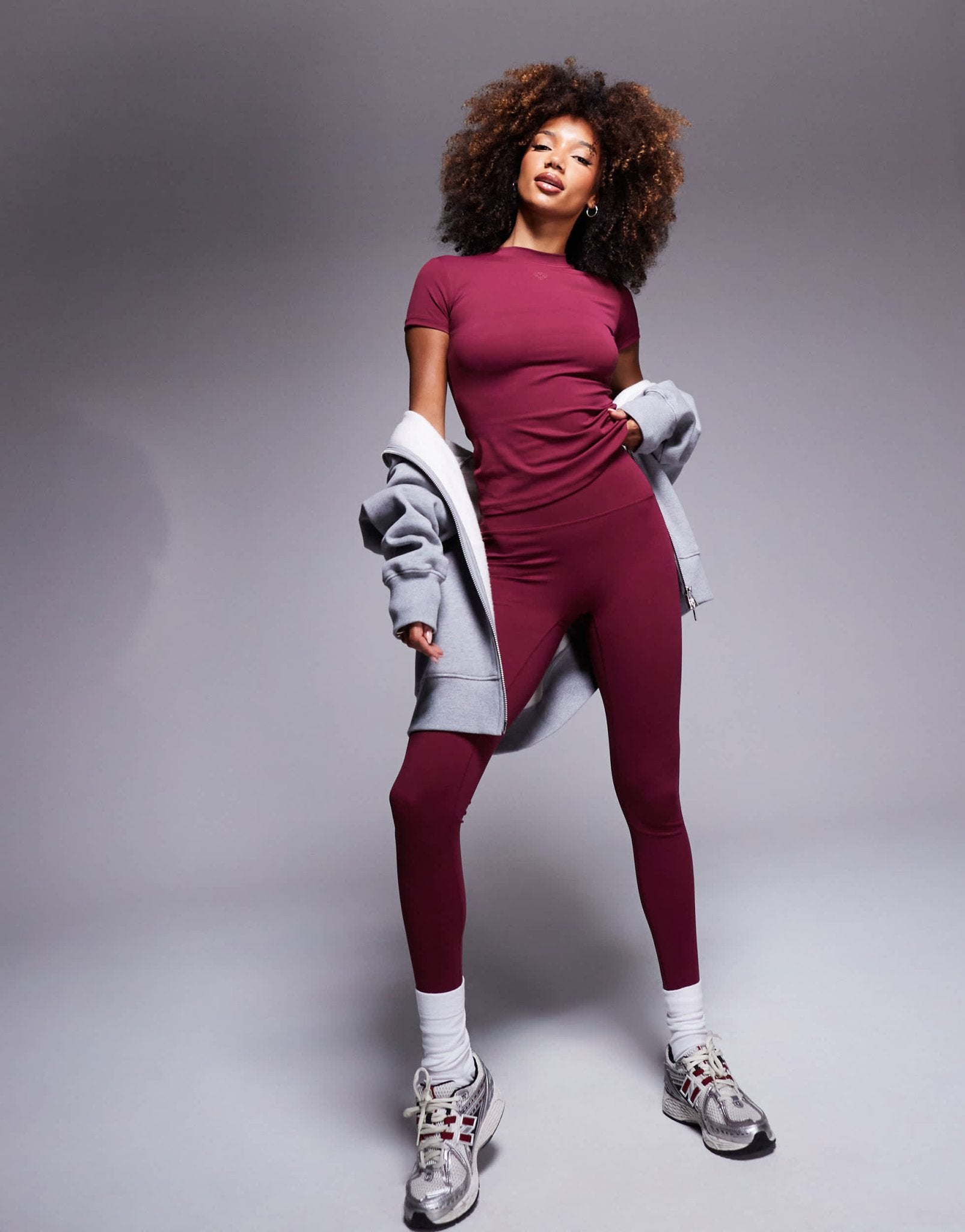 The Couture Club co - ord sculpting stretch emblem baby tee in burgundy - ASOS Sample Sale EU Store
