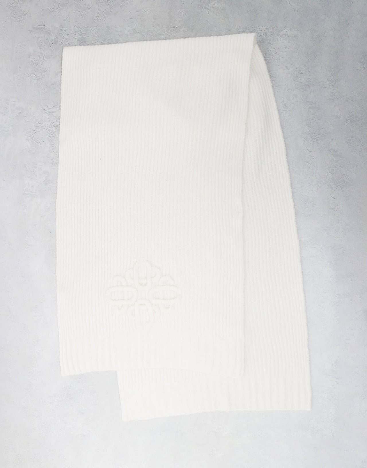 The Couture Club emblem knitted scarf in off white - ASOS Sample Sale EU Store