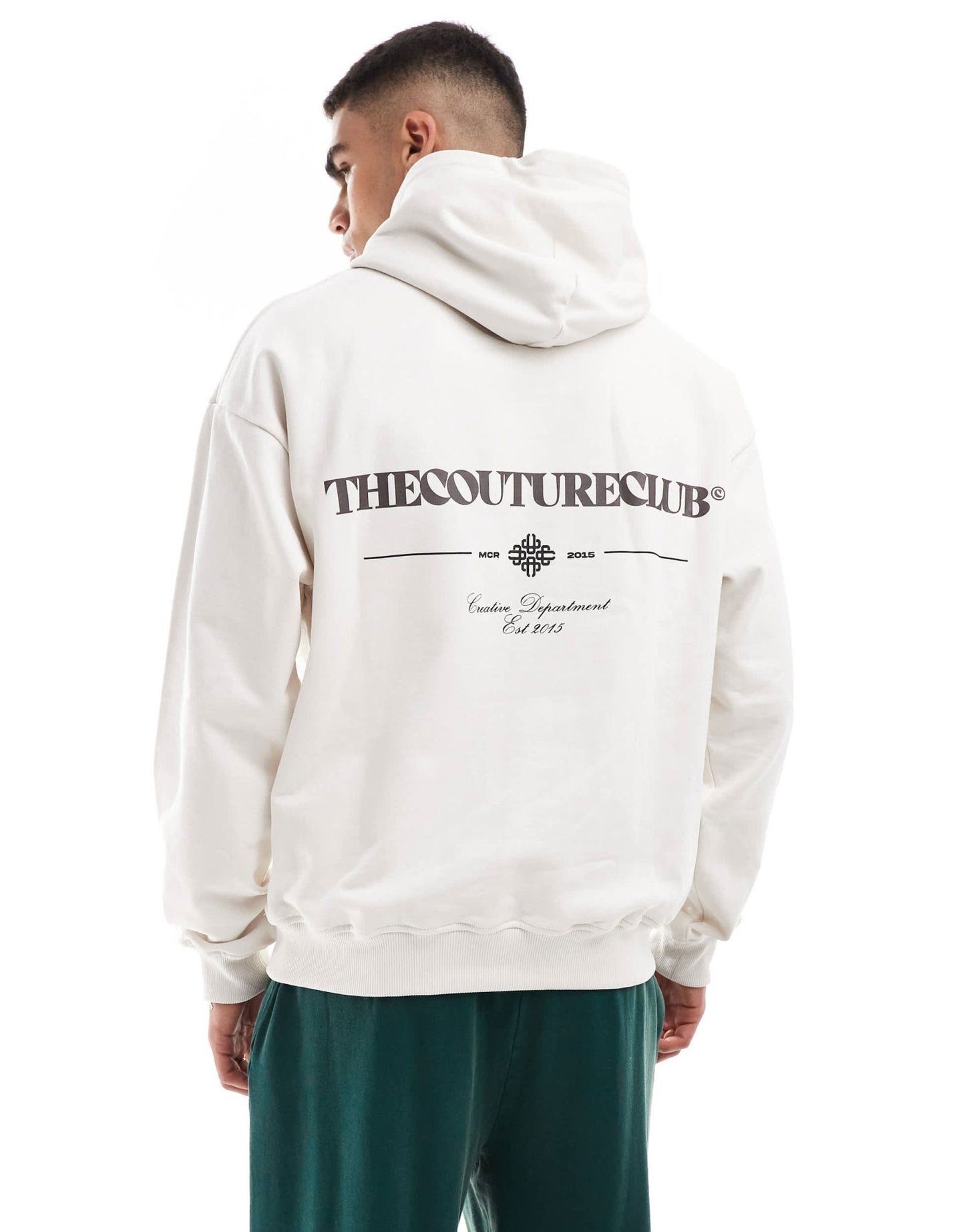 The Couture Club script multi graphic hoodie in off white - ASOS Sample Sale EU Store
