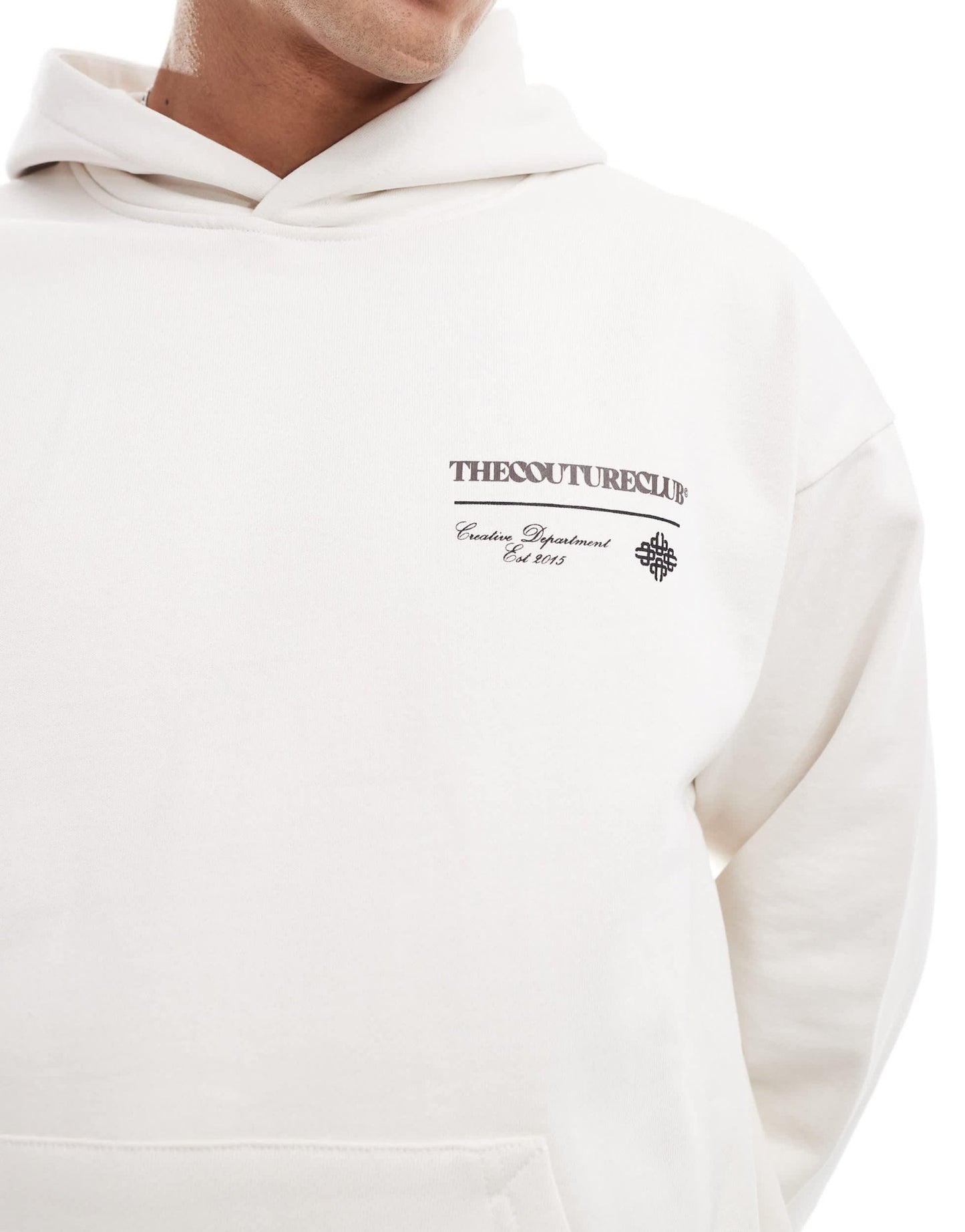 The Couture Club script multi graphic hoodie in off white - ASOS Sample Sale EU Store