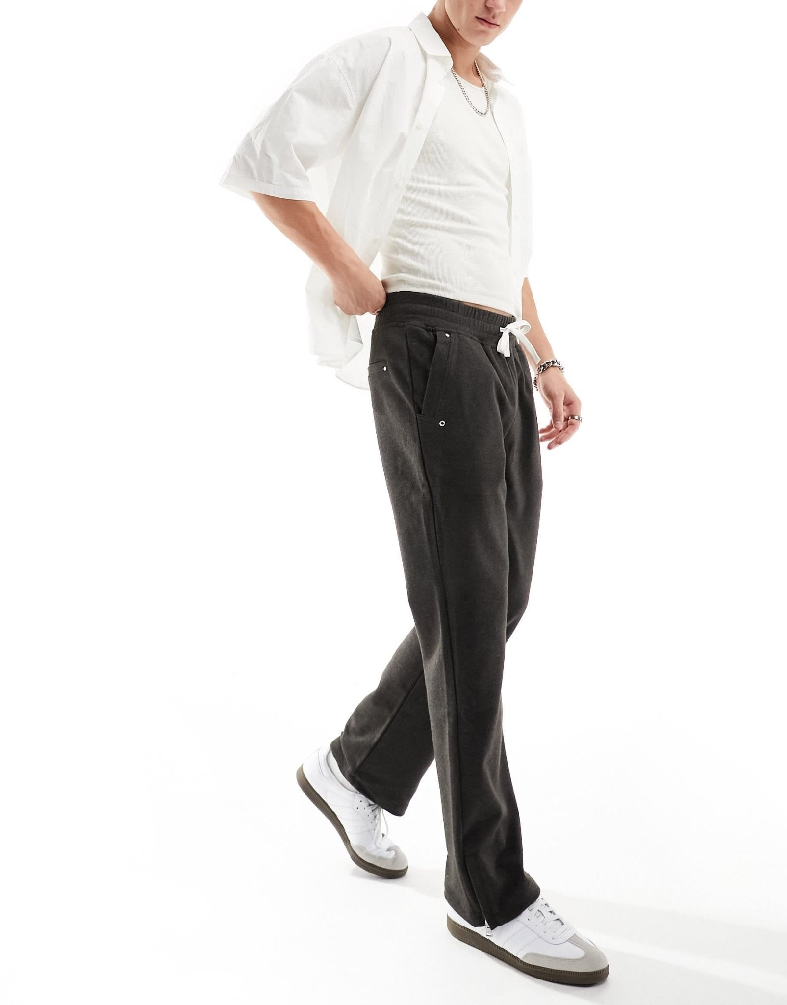The Couture Club wool look smart joggers in black - ASOS Sample Sale EU Store