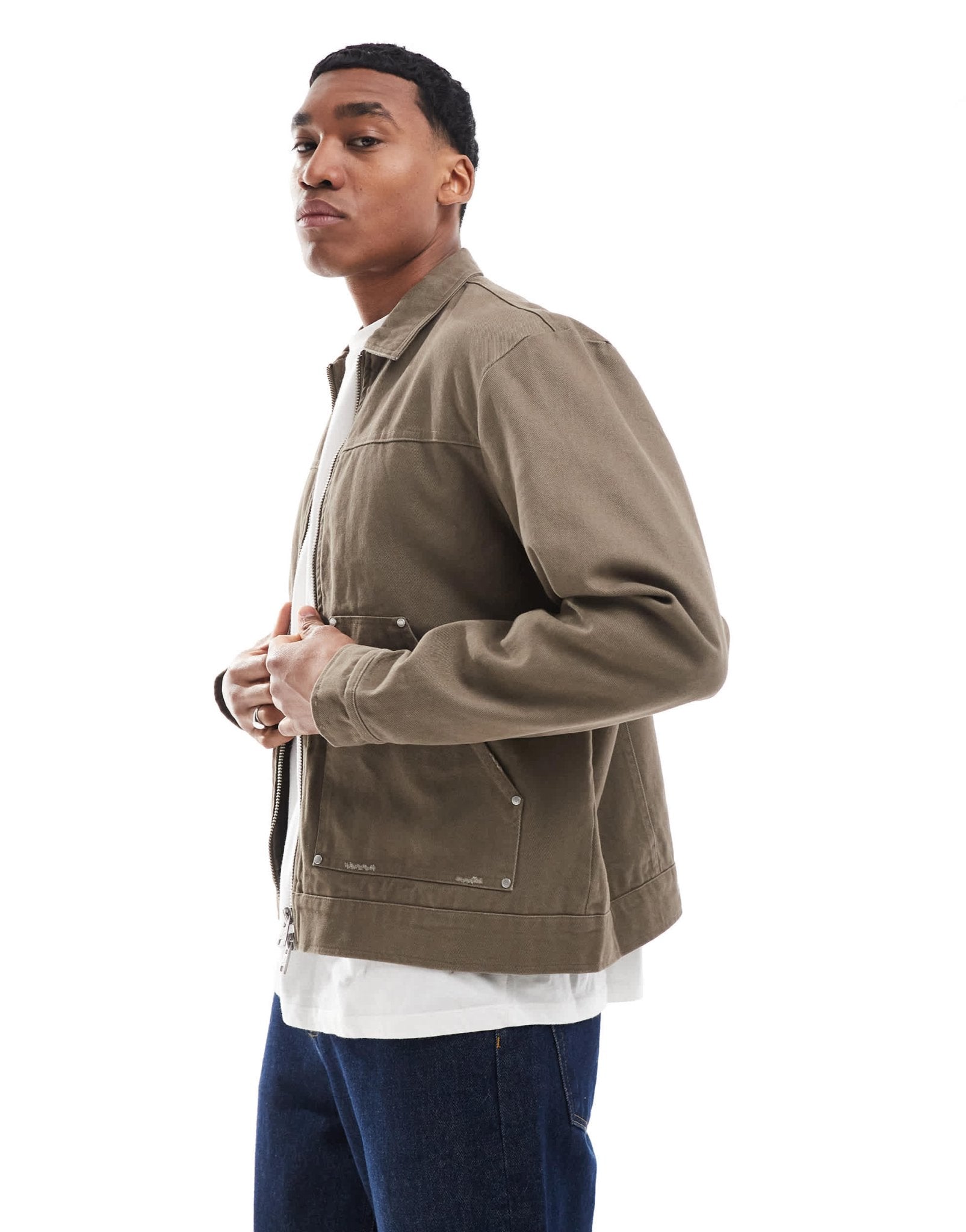 The Couture Clube twill carpenter jacket in brown - ASOS Sample Sale EU Store