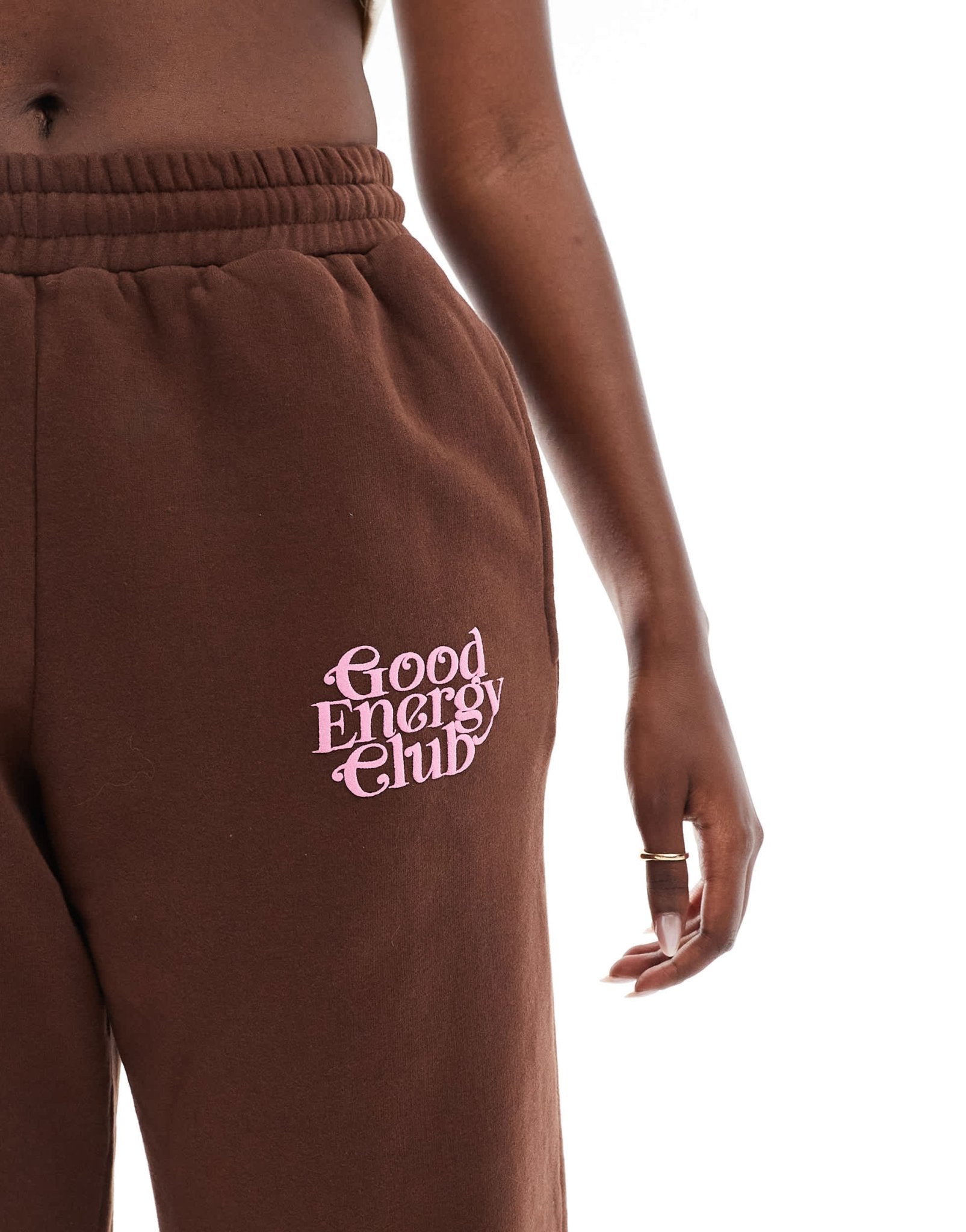 The Frolic exclusive Good Energy Club wide leg joggers co - ord in brown - ASOS Sample Sale EU Store