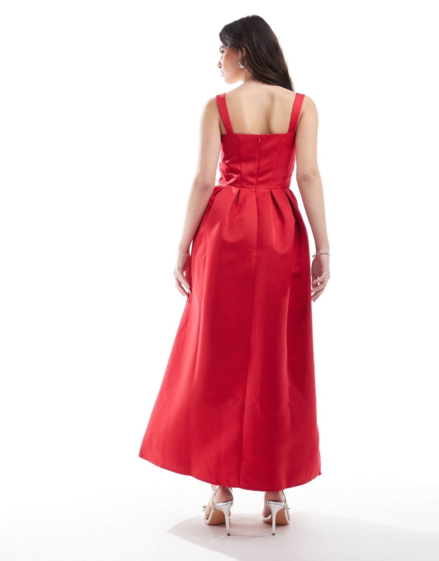 The Frolic exclusive heavy satin cami corset maxi dress in red - ASOS Sample Sale EU Store