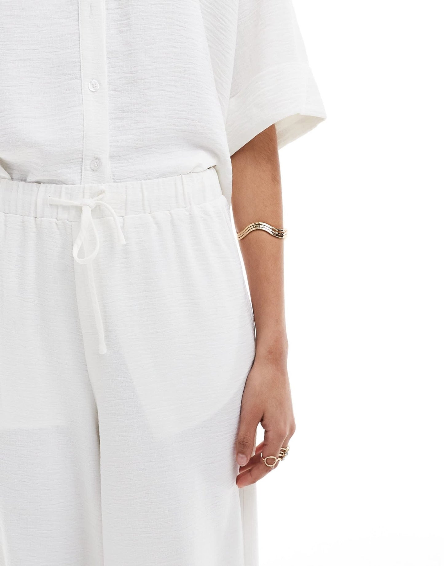 The Frolic vanora relaxed beach trouser co - ord in white - ASOS Sample Sale EU Store