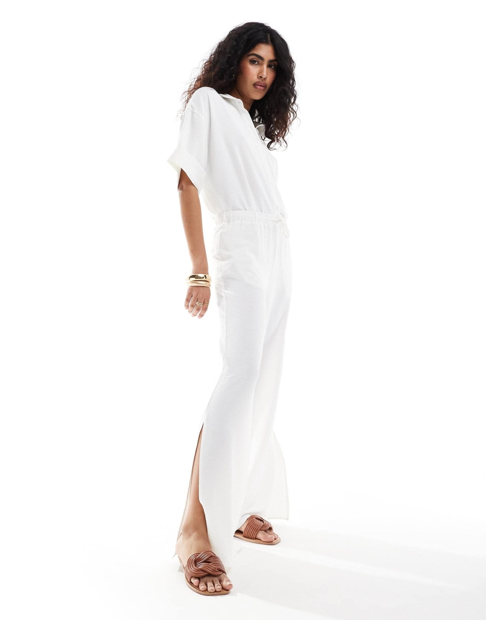 The Frolic vanora relaxed beach trouser co - ord in white - ASOS Sample Sale EU Store