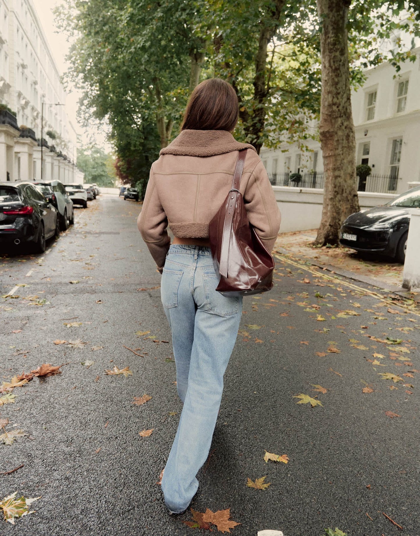 The Frolic x Bella Stovey exclusive cropped faux shearling jacket in light brown - ASOS Sample Sale EU Store