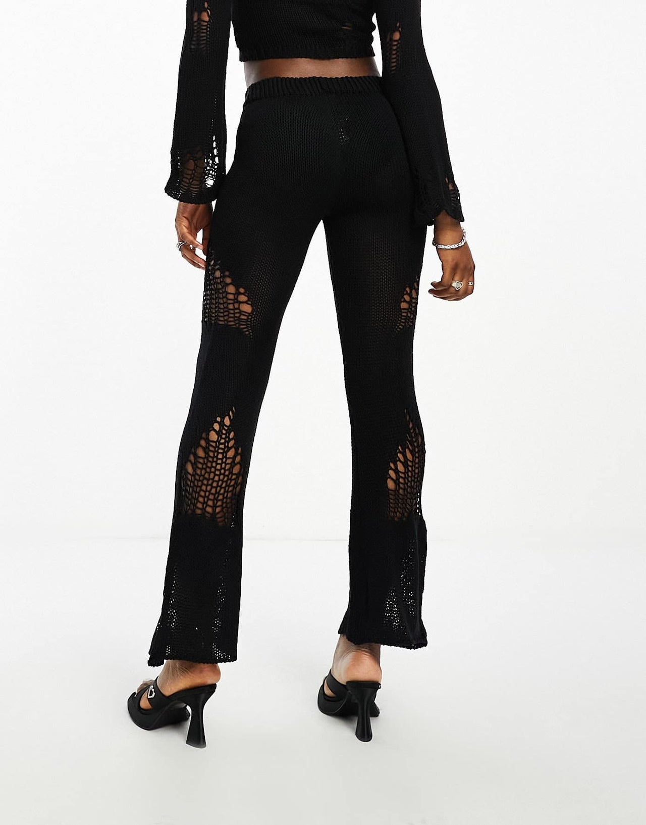 The Kript low rise layered open knit trousers co - ord - ASOS Sample Sale EU Store