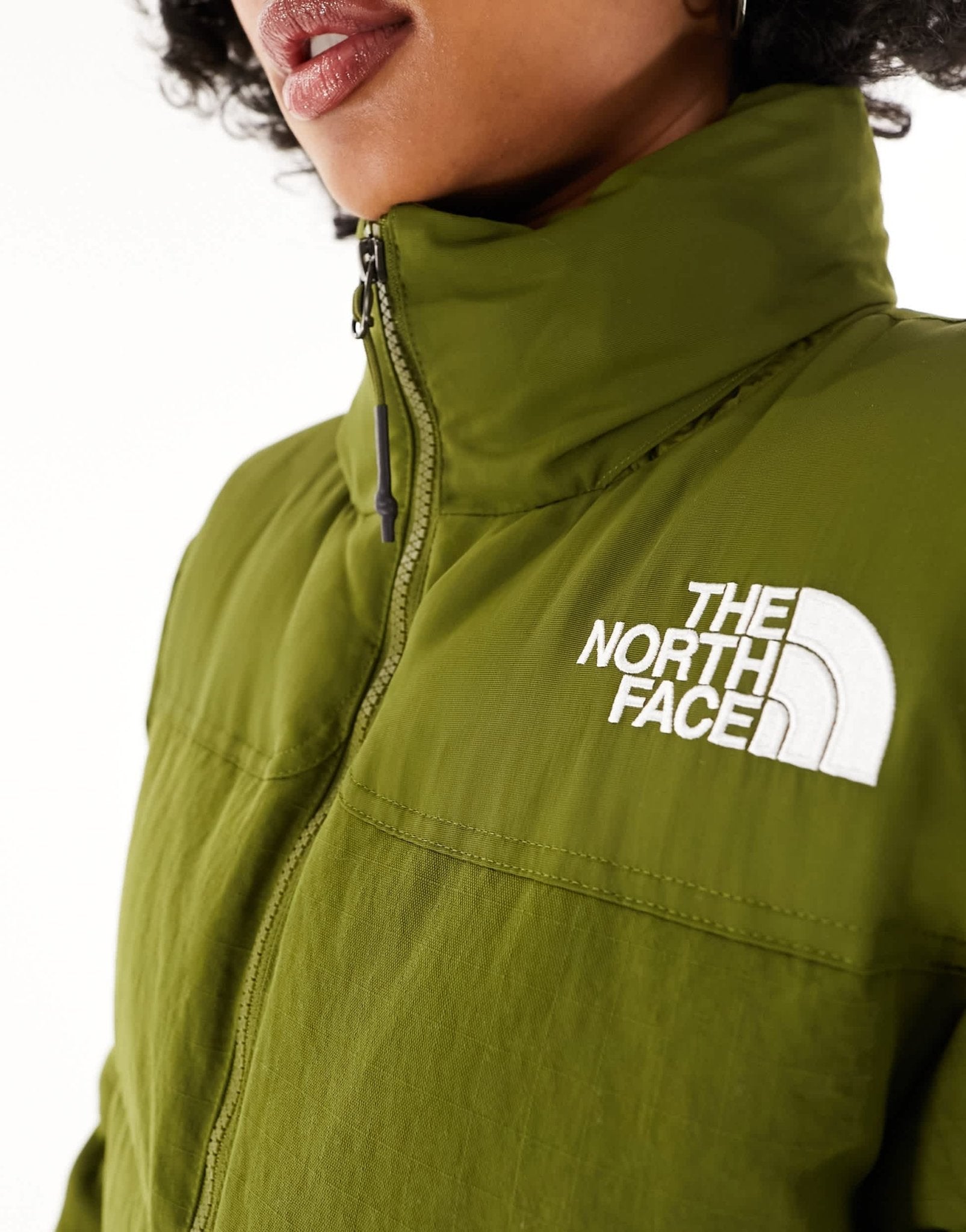 The North Face 92 Nuptse Ripstop puffer jacket in olive - ASOS Sample Sale EU Store