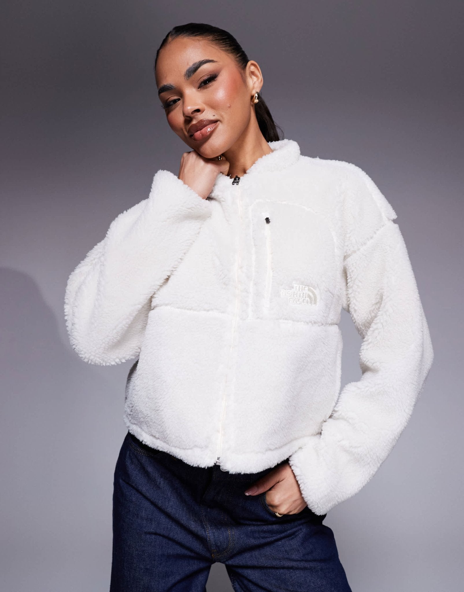 The North Face Extreme Pile full zip borg fleece jacket in off white - ASOS Sample Sale EU Store