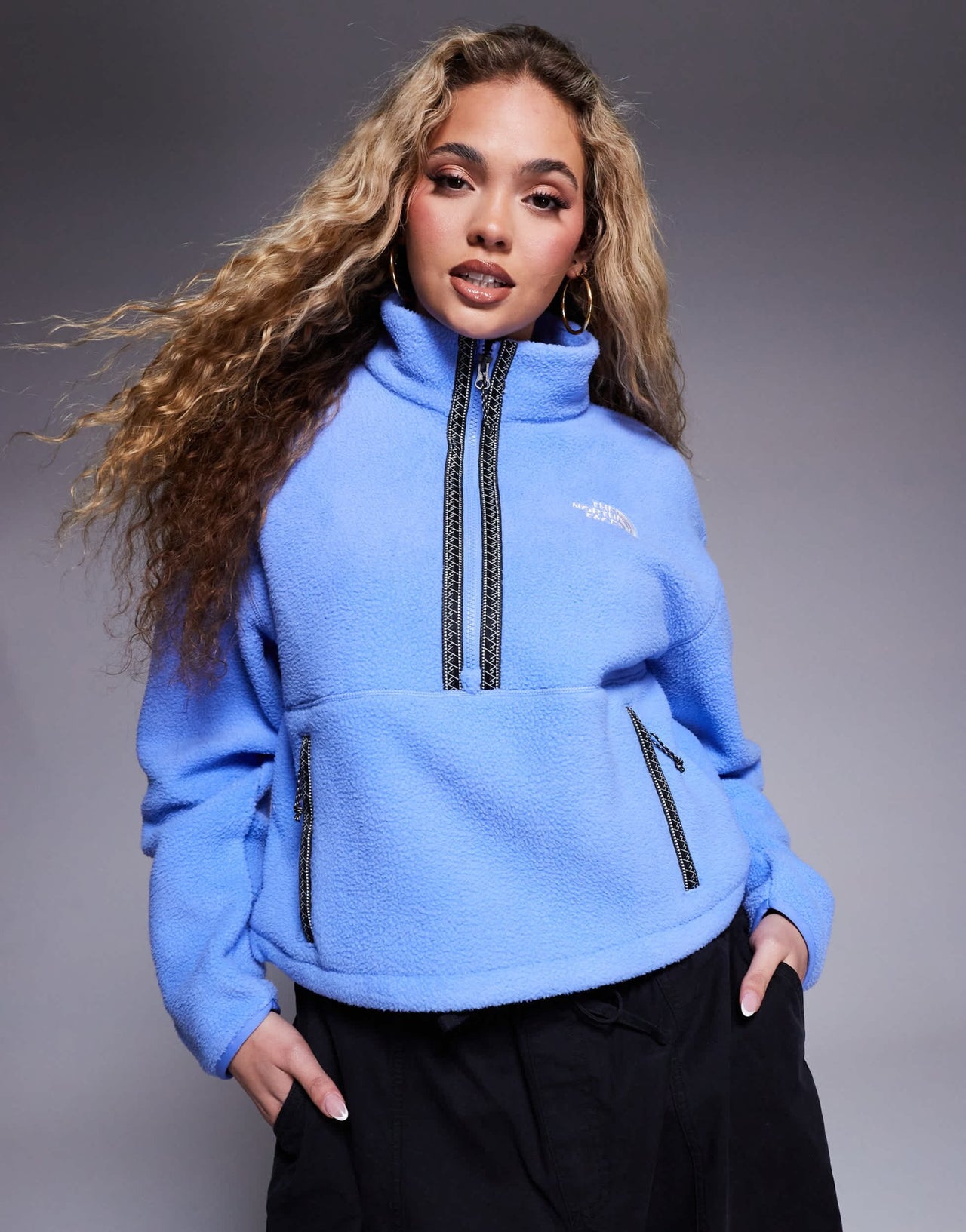 The North Face Fleeski Quarter Zip Pullover in blue - ASOS Sample Sale EU Store