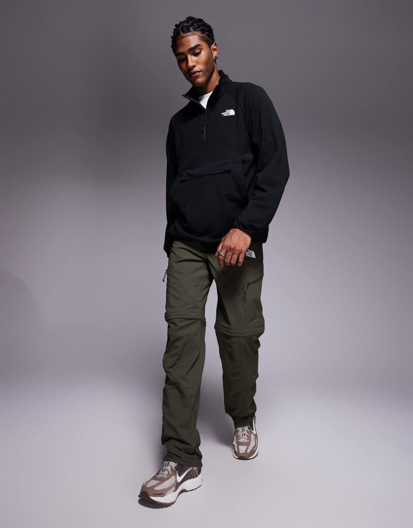 The North Face Kecha 1/4 zip packable anorak in black - ASOS Sample Sale EU Store