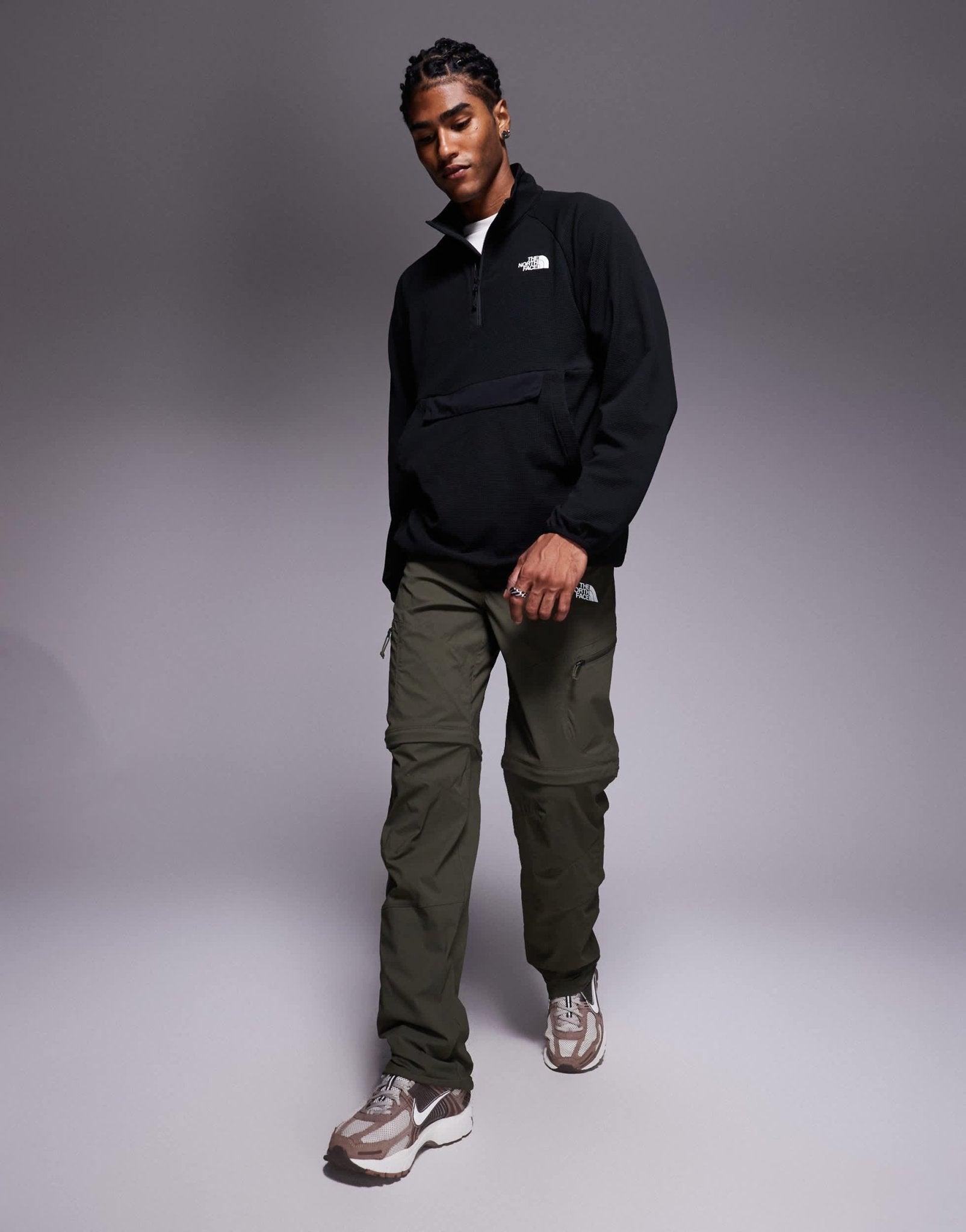 The North Face Kecha 1/4 zip packable anorak in black - ASOS Sample Sale EU Store