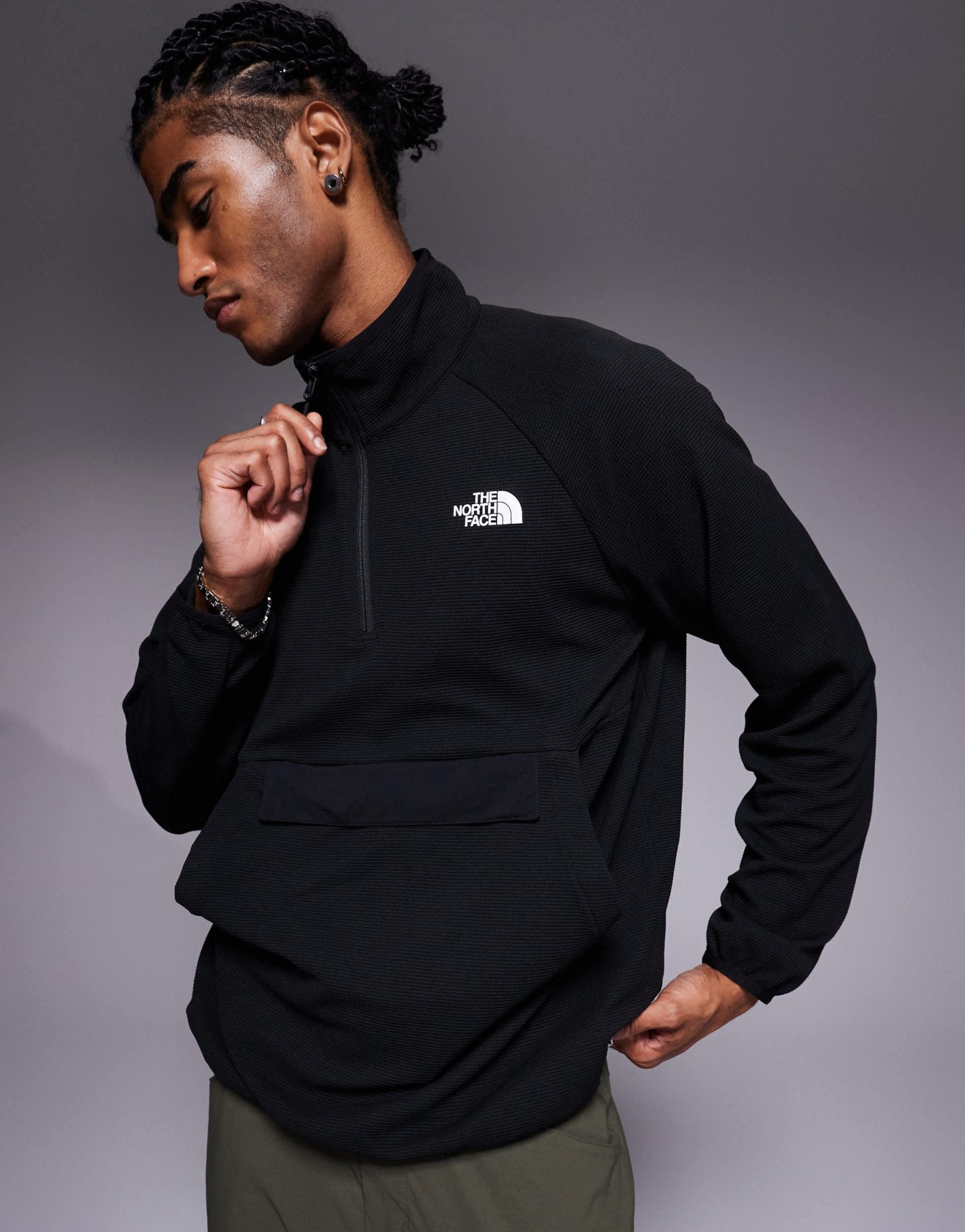 The North Face Kecha 1/4 zip packable anorak in black - ASOS Sample Sale EU Store