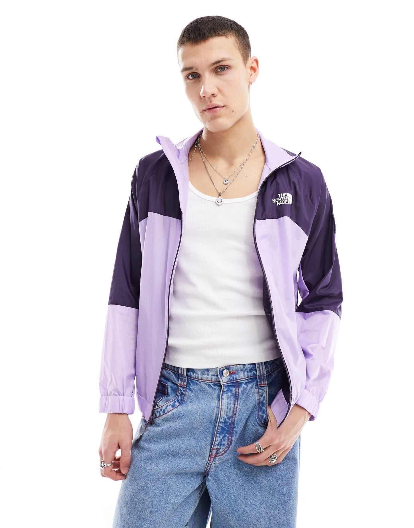 The North Face NSE Windshell zip tracktop in lilac and purple - ASOS Sample Sale EU Store